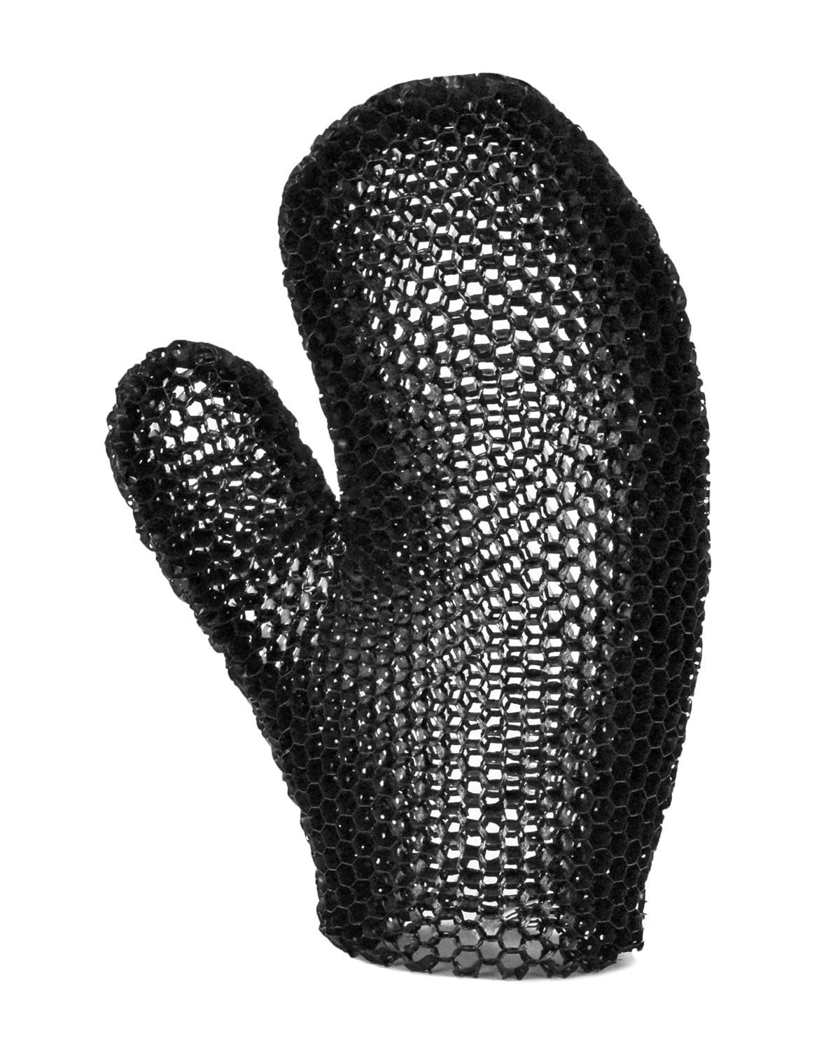 Supracor Stimulite Exfoliating Bath Mitt, Honeycomb Scrubber for Face and Body, Firm Texture, Black