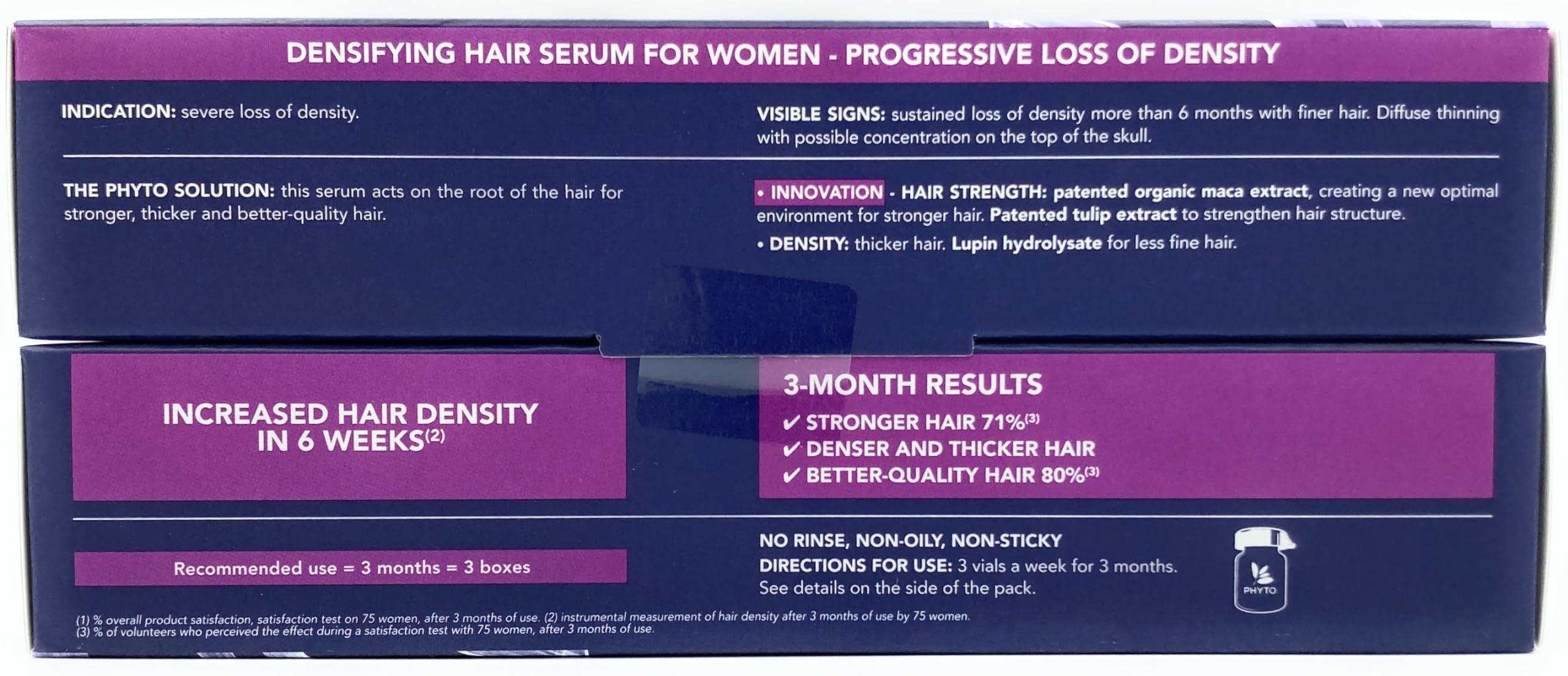 PHYTOCYANE Women Densifying Treatment for Progressive Hair Thinning, Aging, Menopause, Hereditary, 12 Vials x 0.169 fl.oz. (1 mo