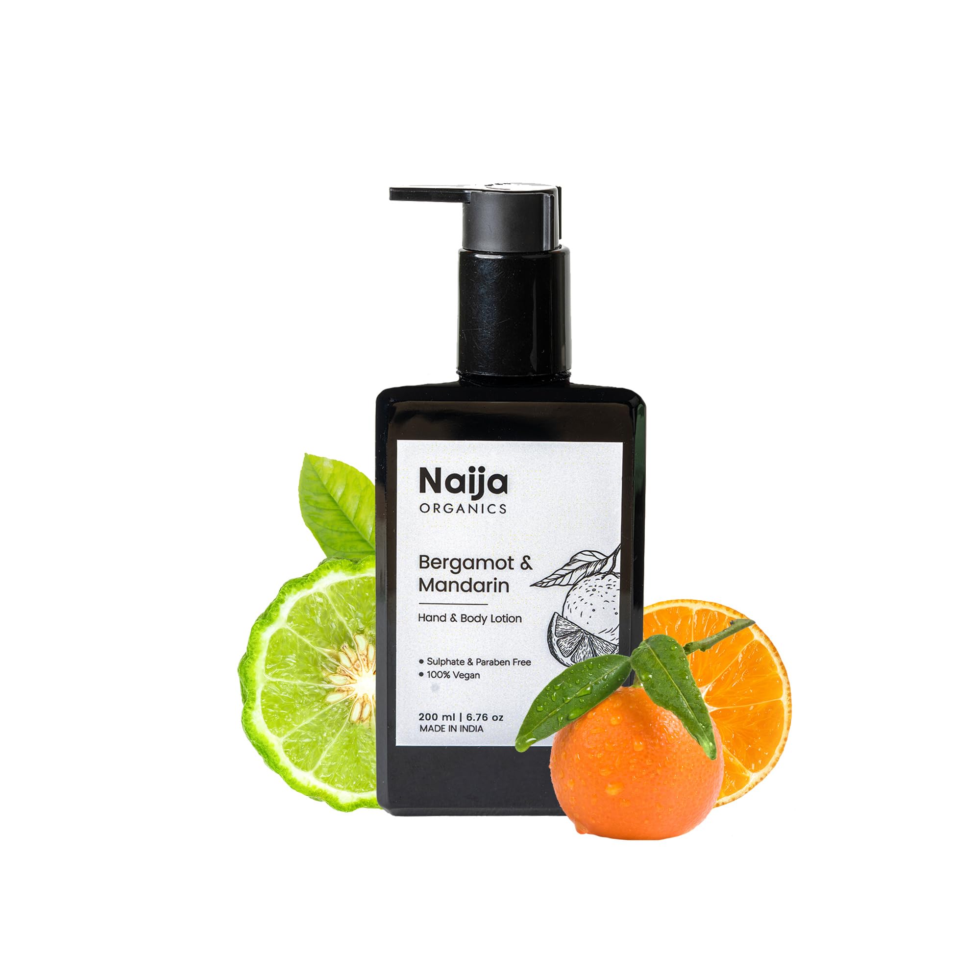 Naija Organics Natural Body Lotion | Moisturizing & Hydrating | Bergamot & Mandarin | For Women And Men | For Dry Skin, Acne-Pro
