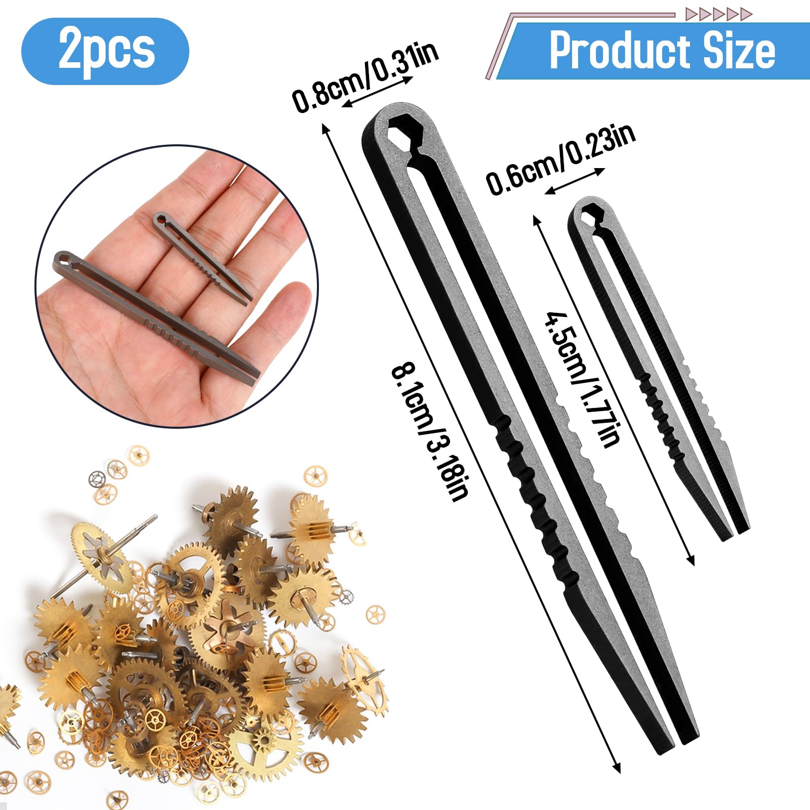 2Pcs Mini Titanium Tweezers, Portable Titanium Tweezers, Travel Edc Tweezers Alloy Tweezers Pick Up Tweezers, Portable Small Twe