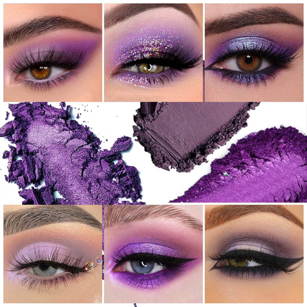Waterproof 9 Colors Shimmer Matte Eyeshadow Palette.Longwearing Highly Pigmented Glitter Powder Palet.Matt Pink Shiny Purple Eye