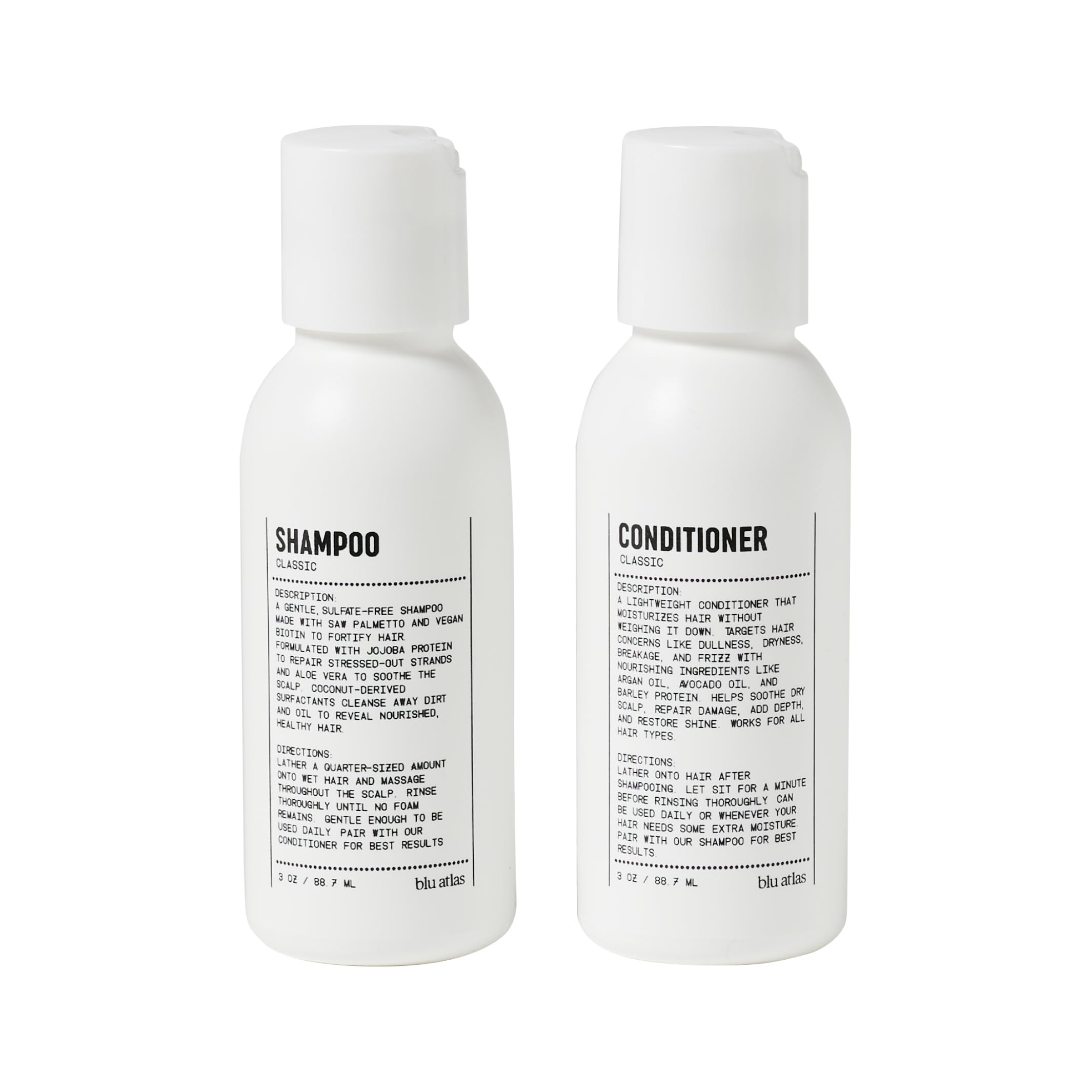 Blu Atlas Travel Size Shampoo and Conditioner for Men and Women- On the Go Bestsellers Travel Kit - 2 Pieces - TSA Approved Size