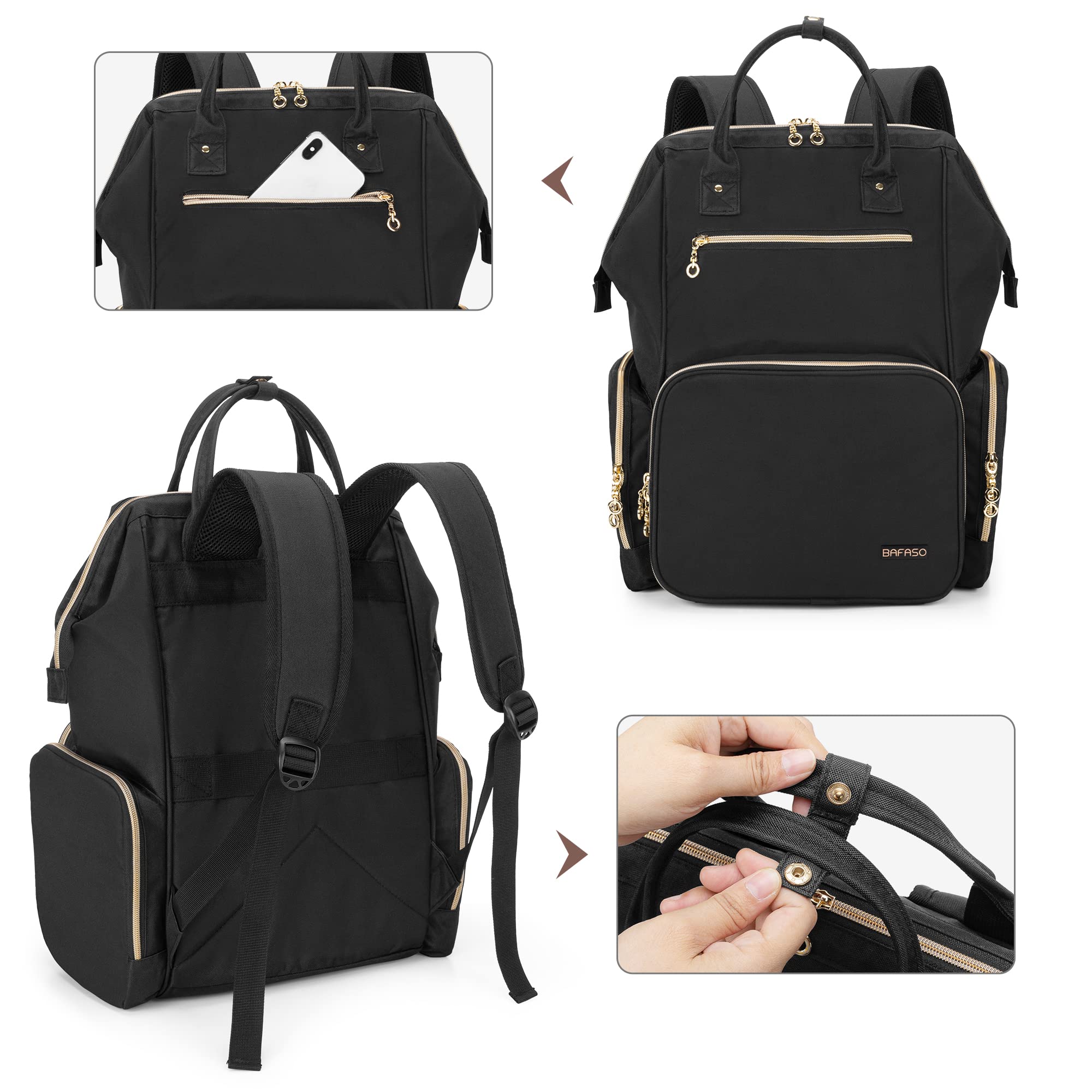 Bafaso Nail Polish Organizer Backpack Holds 56 Bottles And A Nail Lamp, Nail Polish Bag With 2 Removable Pouches And Tools Stora