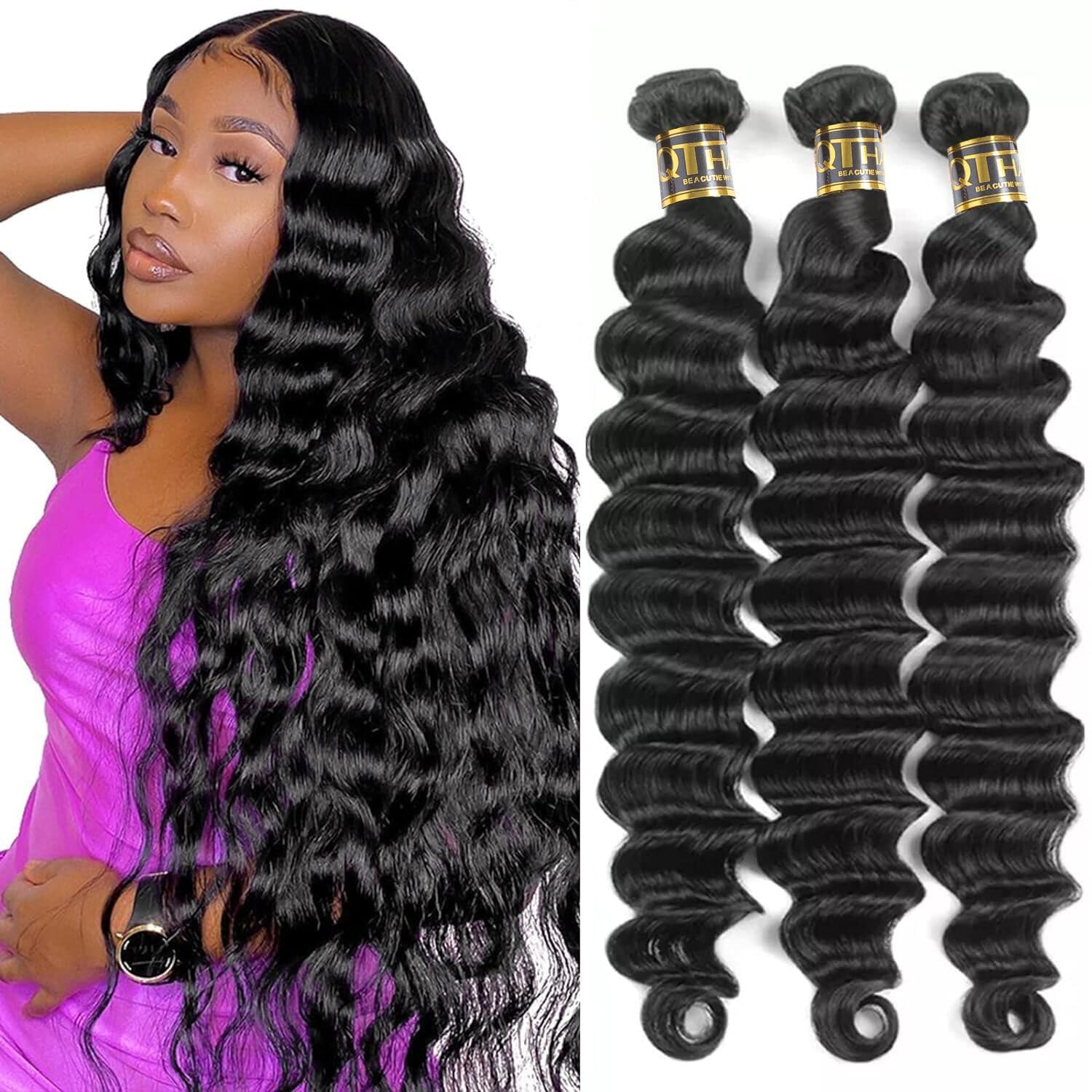 QTHAIR 14A Grade Brazilian Body Wave Human Hair Bundles Weave Hair Human Bundles Brazilian Virgin Hair For African Americans Wom