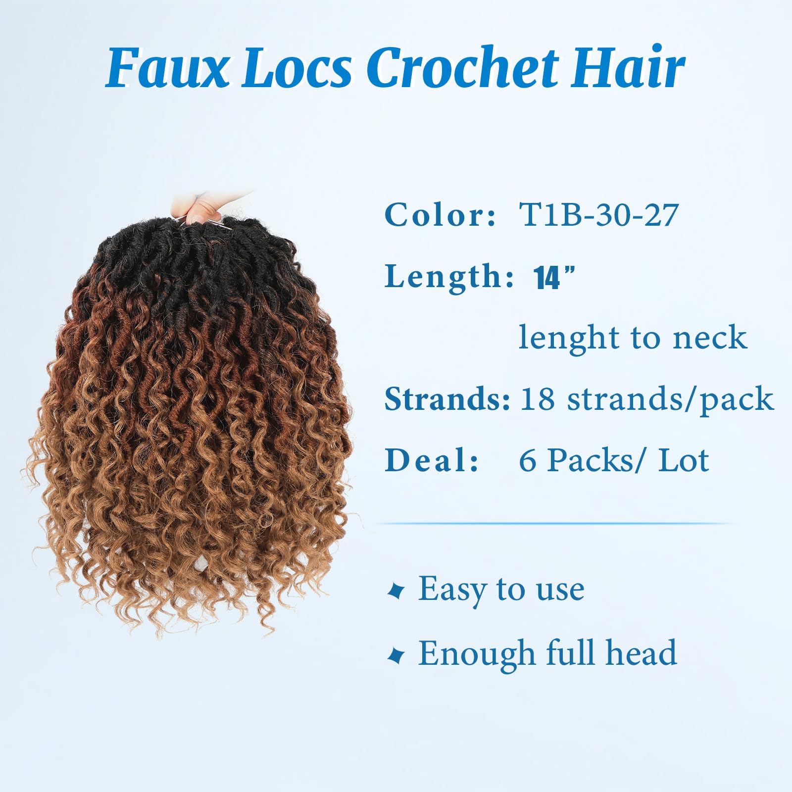 Forevery Goddess Locs Crochet Hair 14 Inch Goddess Faux Locs Crochet Hair For Black Women 6 Packs Boho Crochet Locs With Curly E