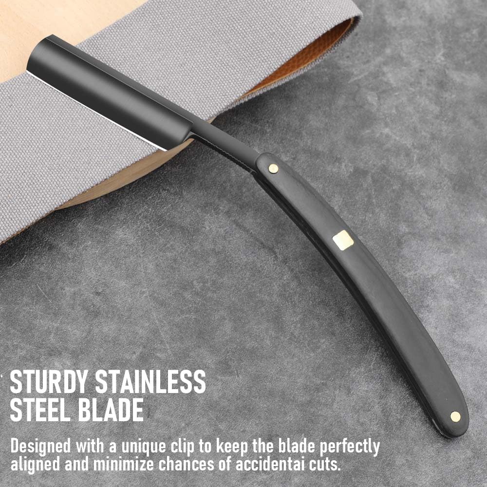 Premium Stainless Steel Shaver Razor With Shaving Strop For Men,Professional Straight Edge Barber Razor,Straight Razors For Men,