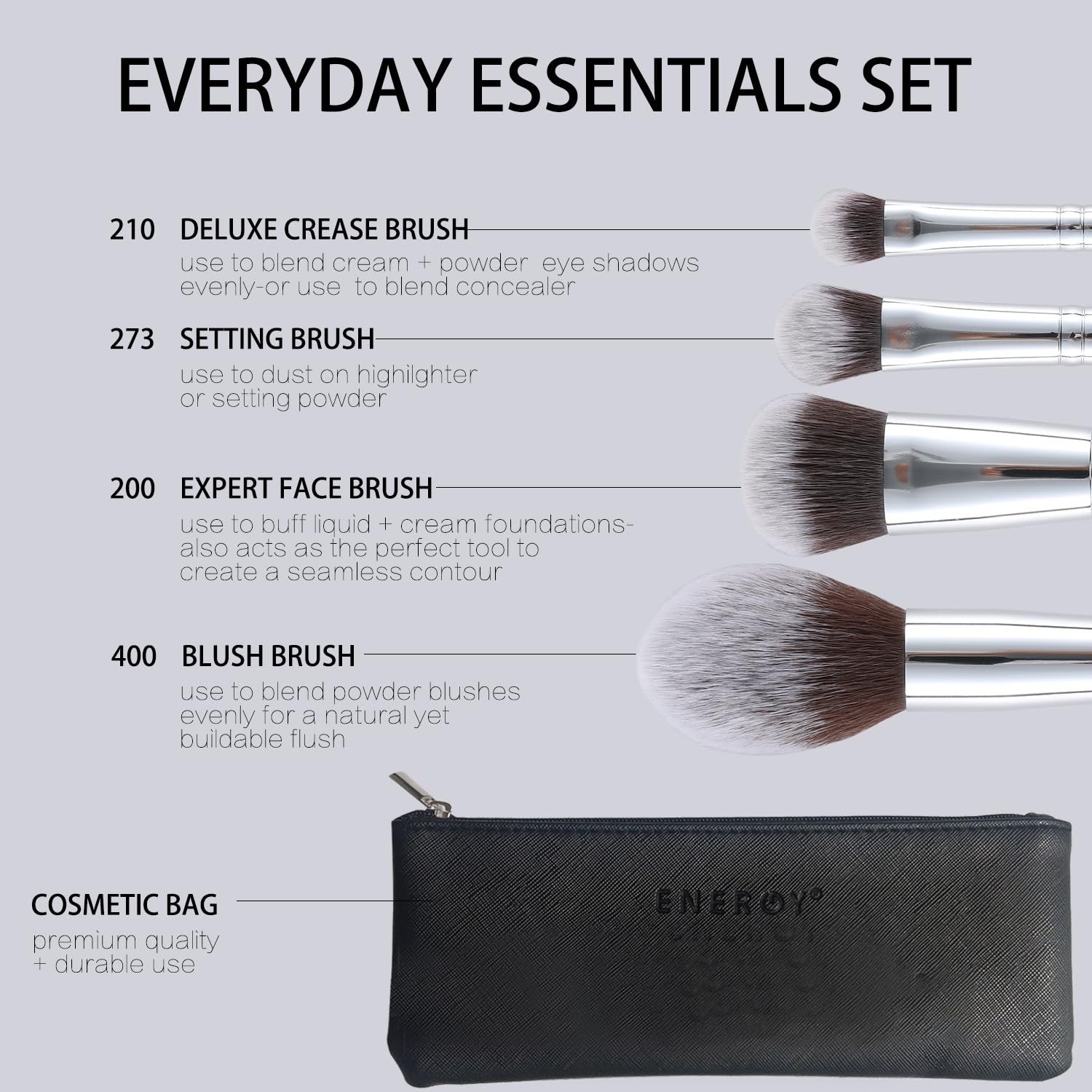 Energy Makeup Brush Set Premium Foundation,Bronzer,Blush,Concealer,Eyeshadow Contour With Liquid Cream Powders Blending Highligh