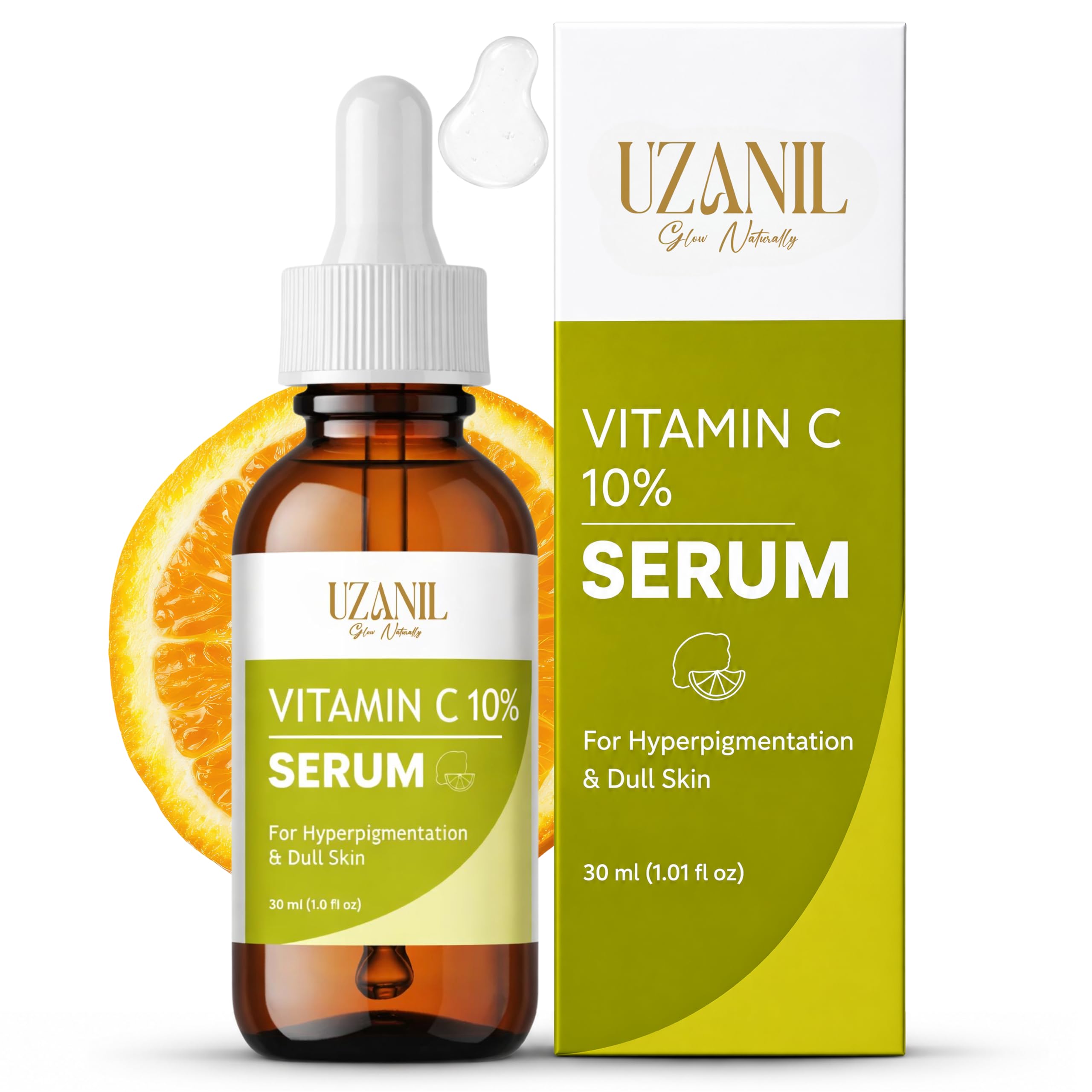 Vitamin C Face Serum 10% For Glowing Skin, Brightening & Even Tone, Lightweight Hydrating Serum For Dull Skin & Dark Spots Look,
