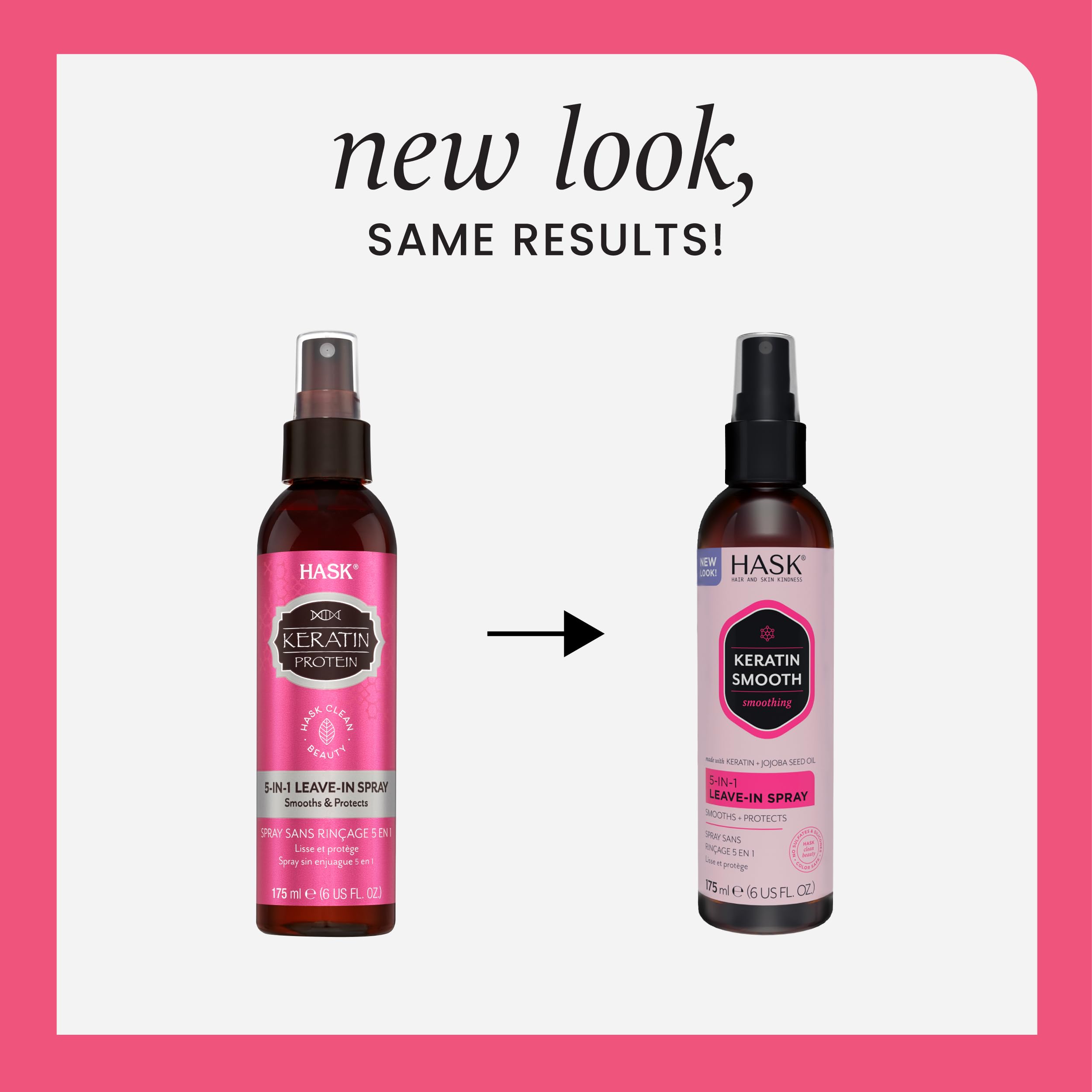 HASK Keratin 5-in-1 Leave In Conditioner Spray for all hair types, color safe, gluten free, sulfate free, paraben free - KERATIN