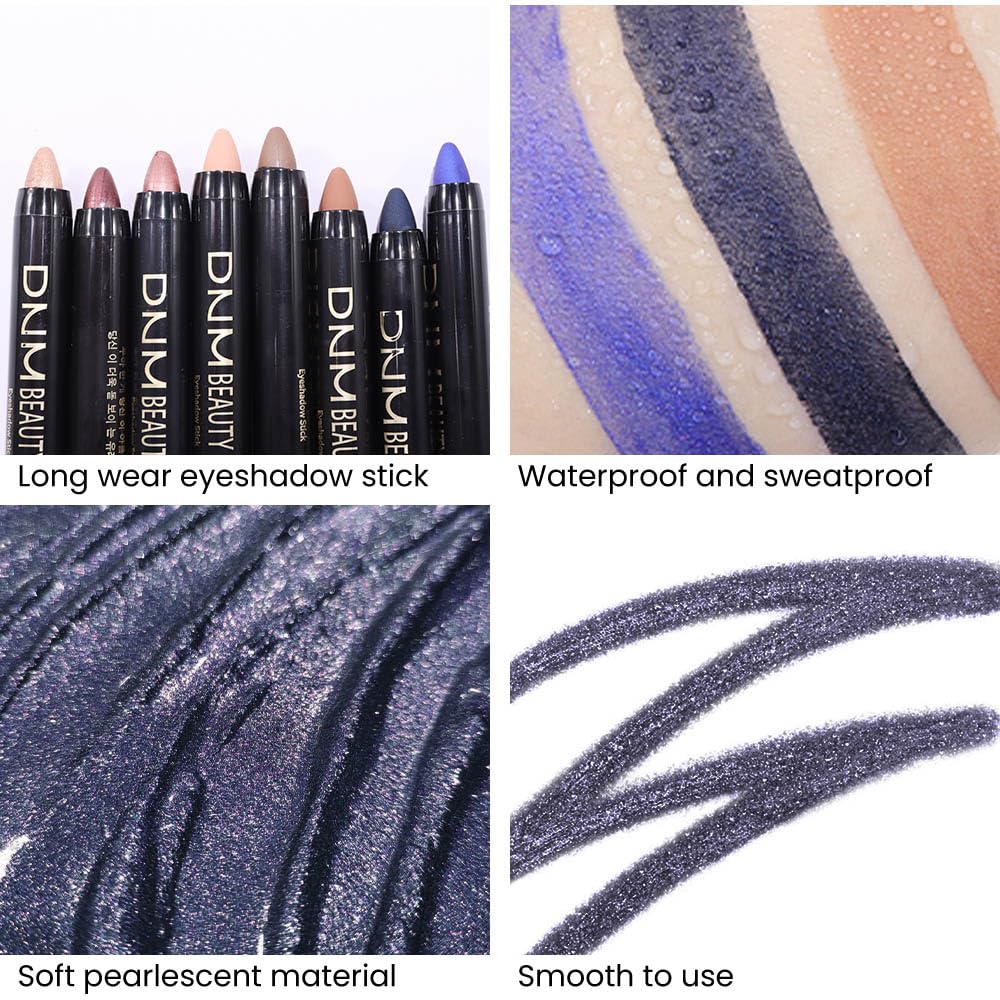 Kaely 2Pcs Cream Eyeshadow Sticks Set For Eyes Waterproof,Midnight Blue Shimmer Eye Shadow Stick Pencil Pen Bulk Sombras En Crem
