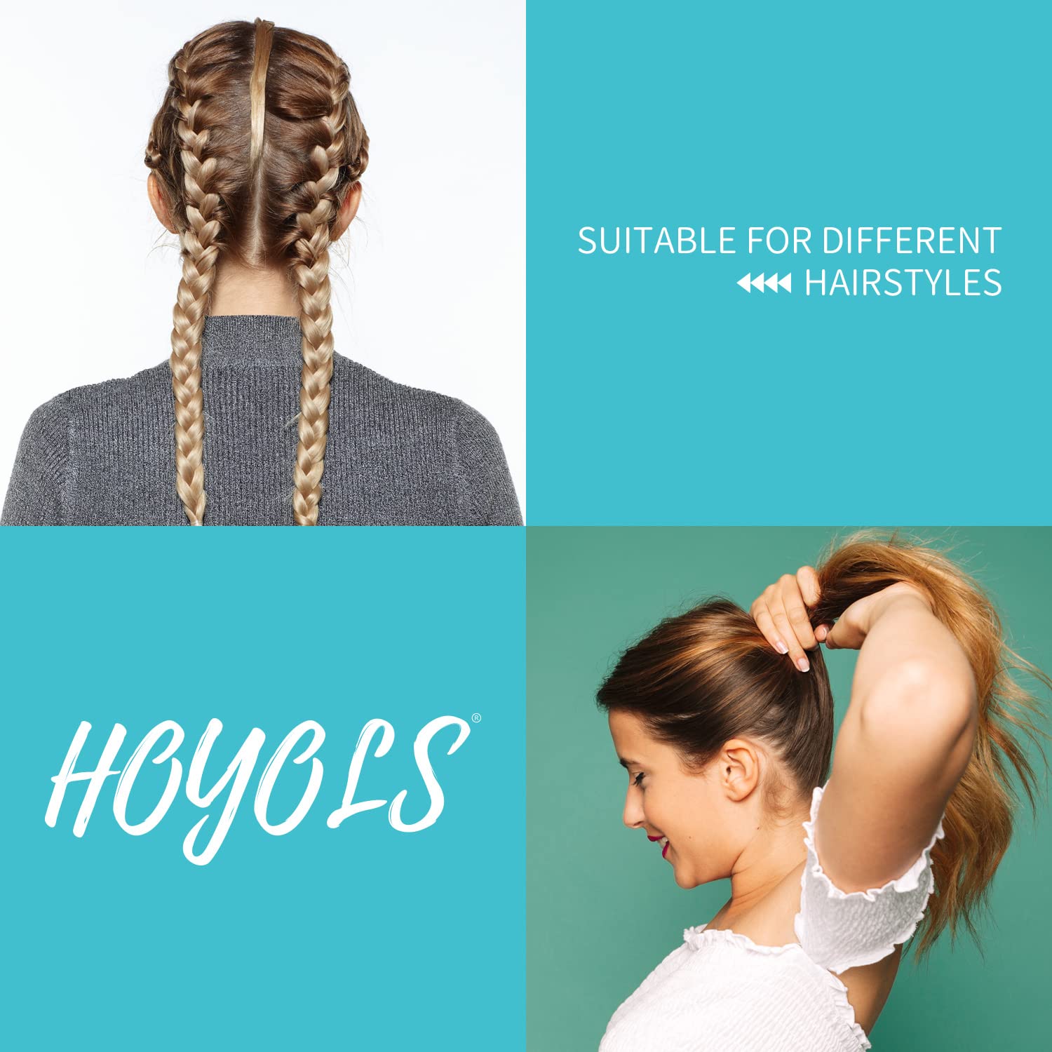 Hoyols Clear & Black Elastic Hair Ties Rubber Bands Soft Ponytail Holder Mini Plastics Polyband For Women Girls 1500 Pcs Assorte