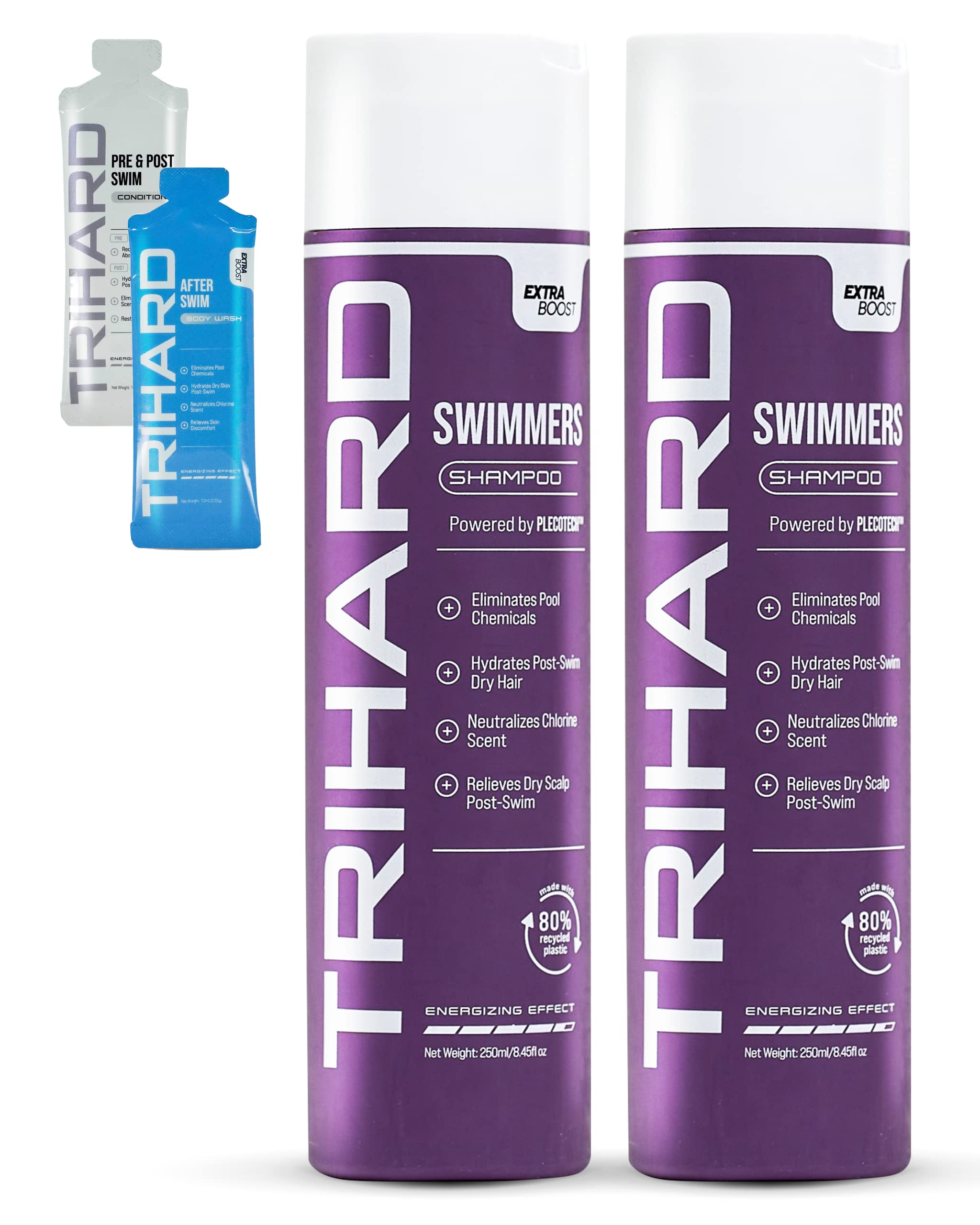 Trihard Swimmers Shampoo Extra Boost | Removing Chlorine And Hard Water Negative Effects | Specialized Swim Shampoo (Pack Of 2)