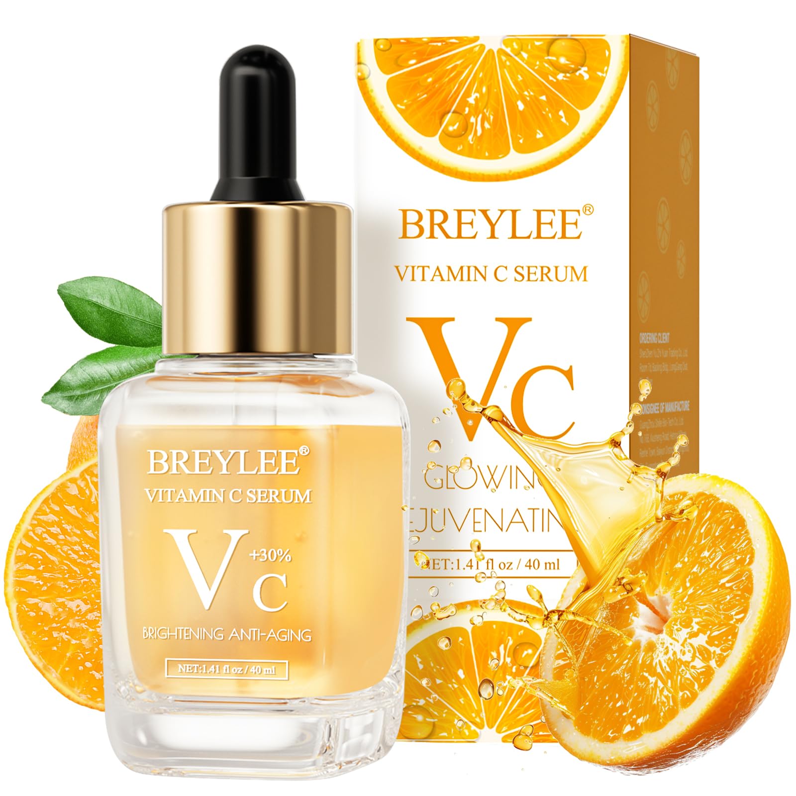 Breylee Vitamin C Serum For Face & Eye (1.4 Oz) For Brightening Skin,Dark Spot Remover,Reduce Wrinkle,Anti Aging,Moisturizer Wit