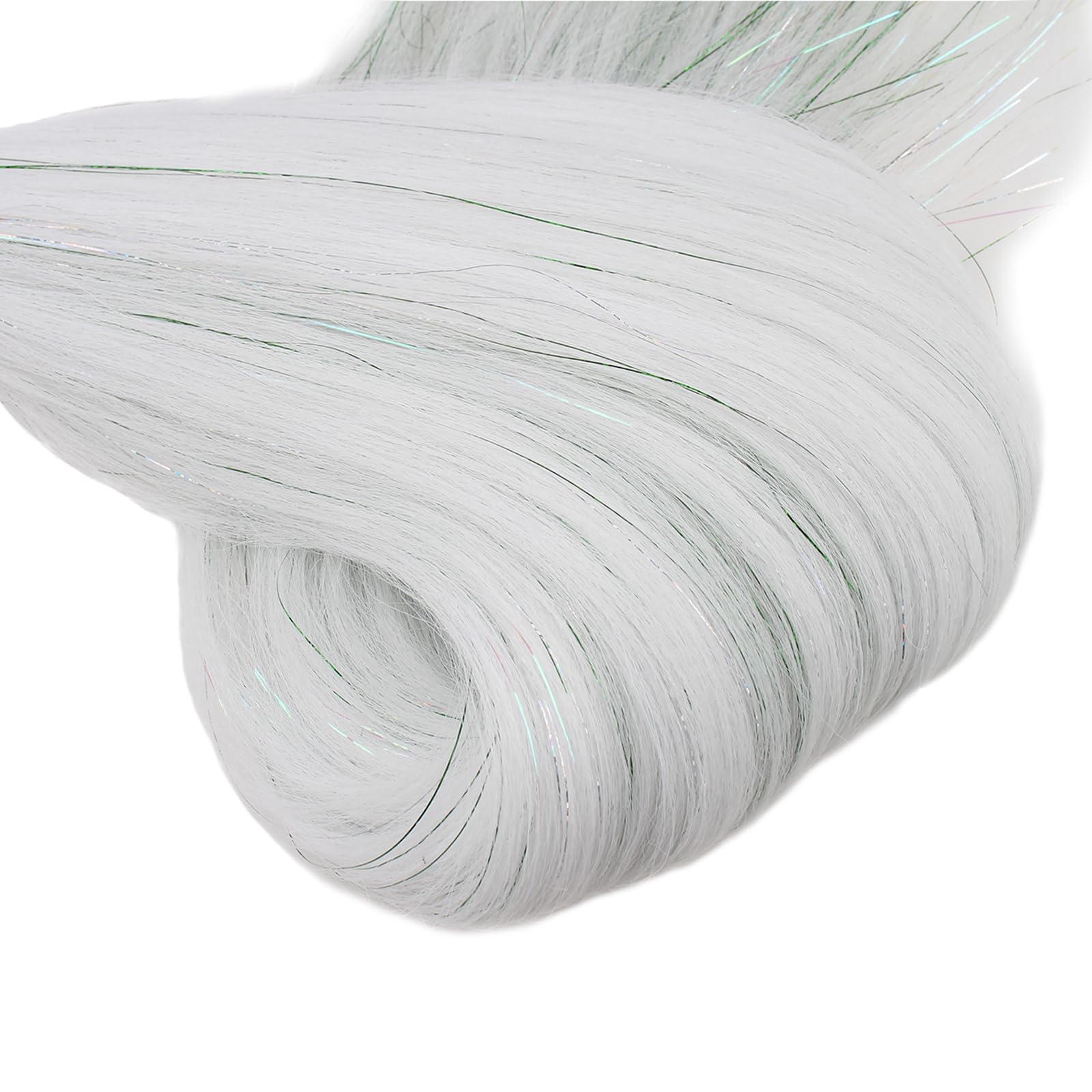 Run Shui Cream White Mix Tinsel Pre Stretched Braiding Hair 2 Packs Pre Feathered Braid Hair Extensions 30 Inches Kanekalon Hair