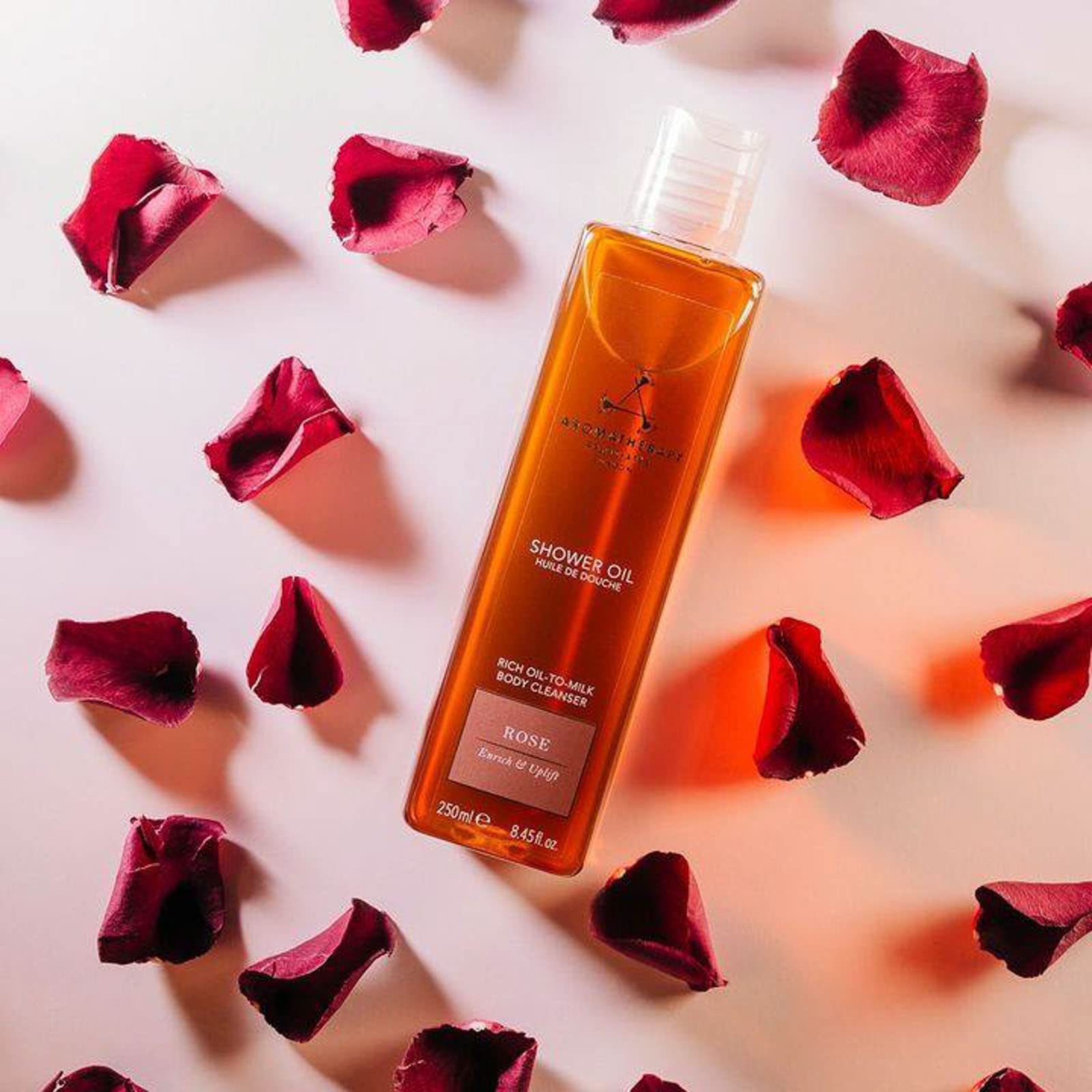 Aromatherapy Associates Rose Shower Oil. Soothing Blend Of Rose, Geranium And Palmarosa Essential Oils To Cleanse, Nourish And M
