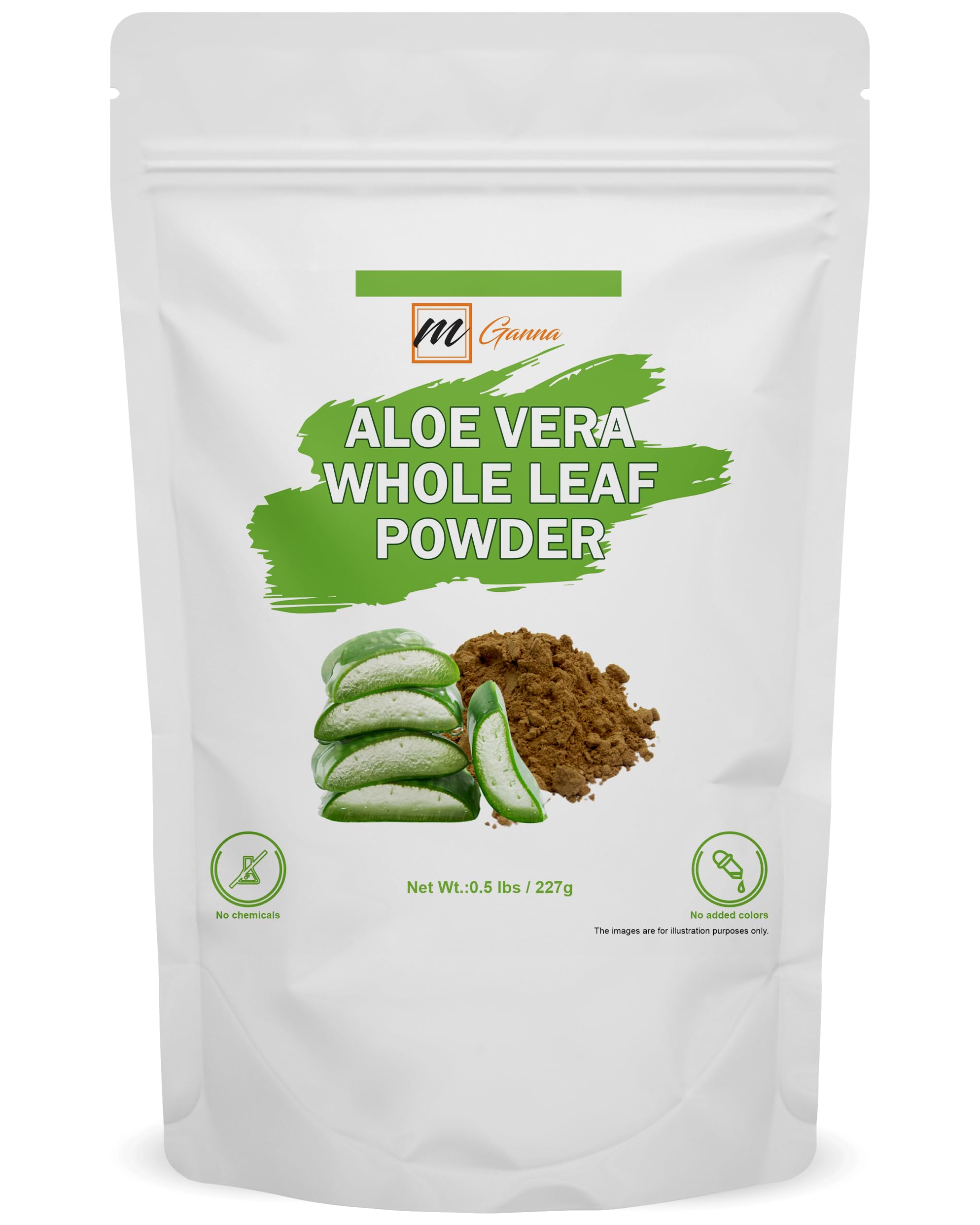 100% Natural Aloe Vera Leaf Powder Pure Aloe Barbadensis 0.50 LBS / 227 Grams