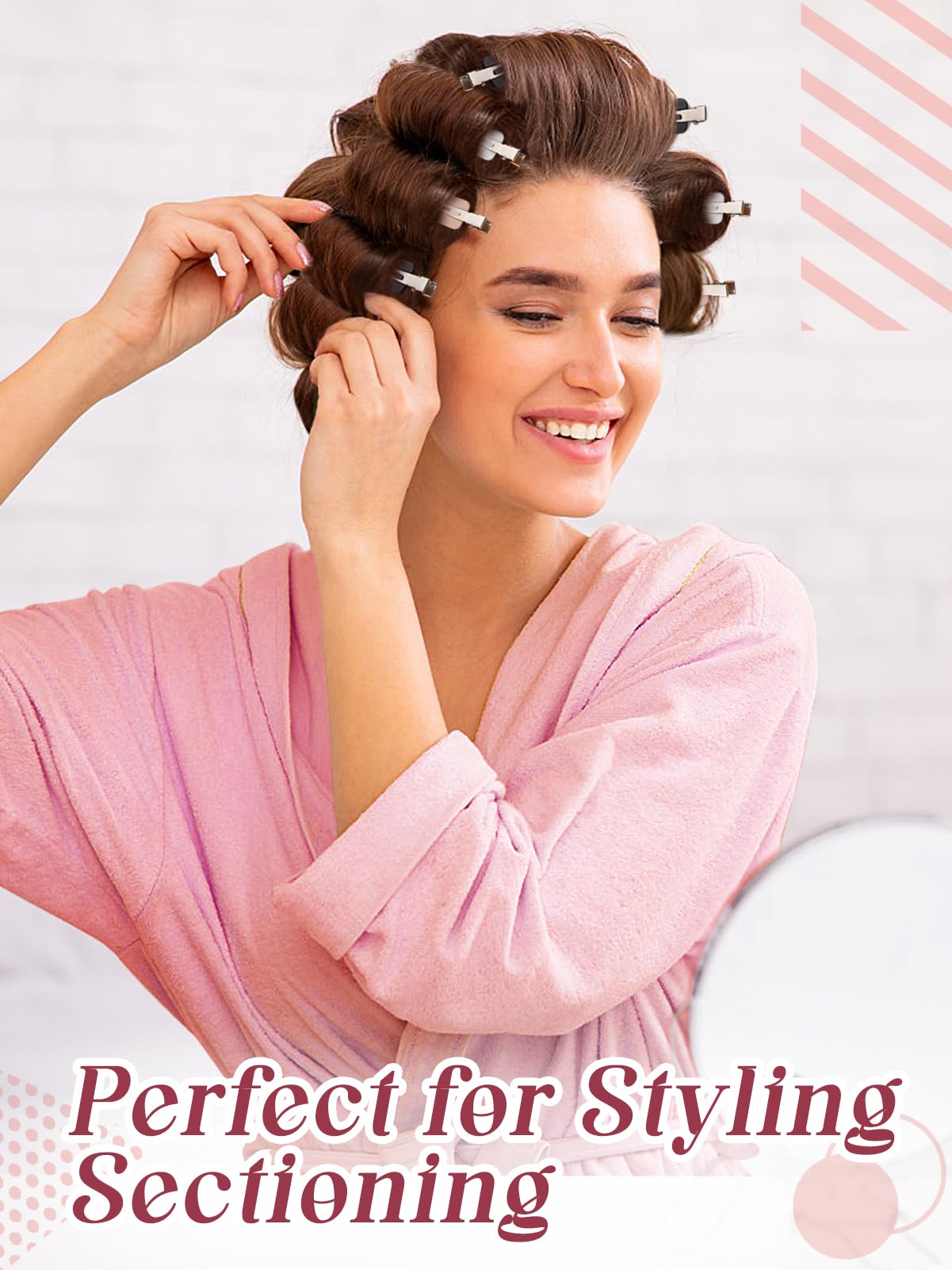 Madholly Hair Clips For Styling Sectioning, No Crease - 6 Count Hair Clips For Makeup Curls Hair Styling Clips Hair Barrettes Fo