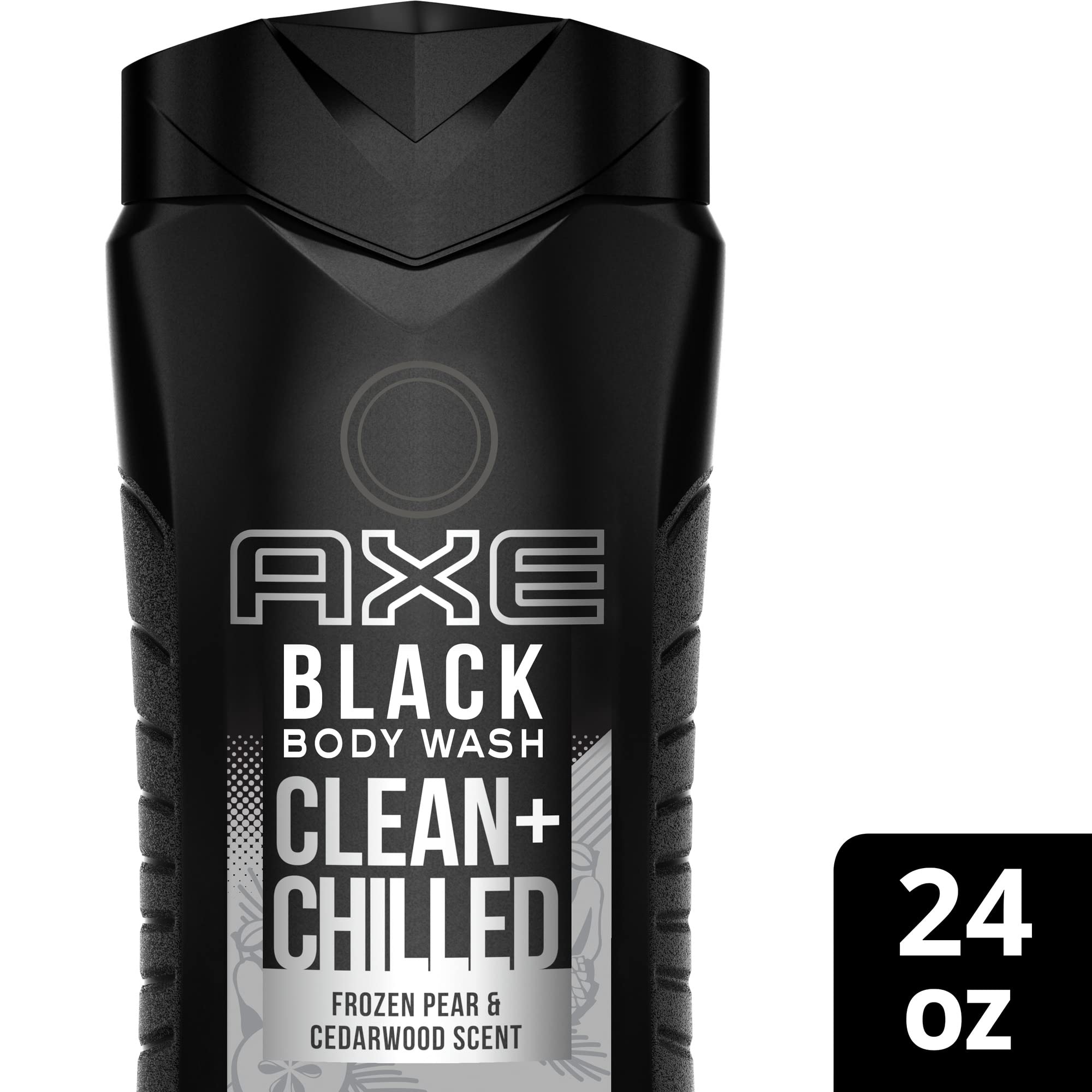 AXE Body Wash 12h Refreshing Scent Cleanser Black Frozen Pear and Cedarwood Men's Body Wash with 100 percent Plant-Based Moistur