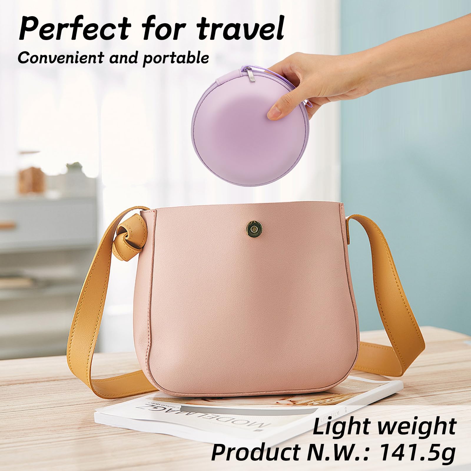 Vikert Travel Makeup Bag With Led Mirror, Compact Makeup Bag With Led Mirror, Portable Makeup Bag With Mirror And Light,Travel R