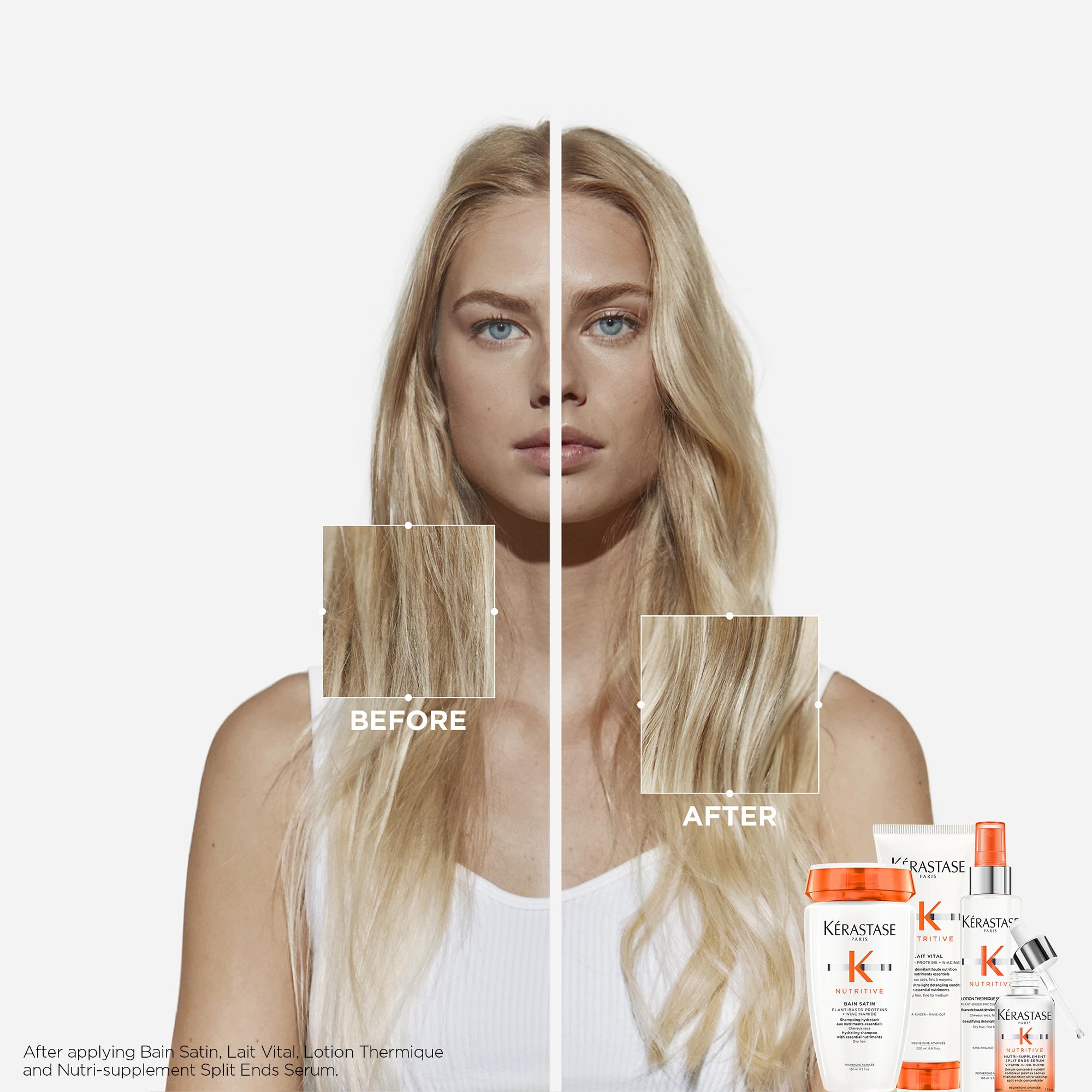 KERASTASE Nutritive Lotion Thermique Sublimatrice, Nourishing Heat Protecting Spray for Fine to Medium Dry Hair, Detangling and