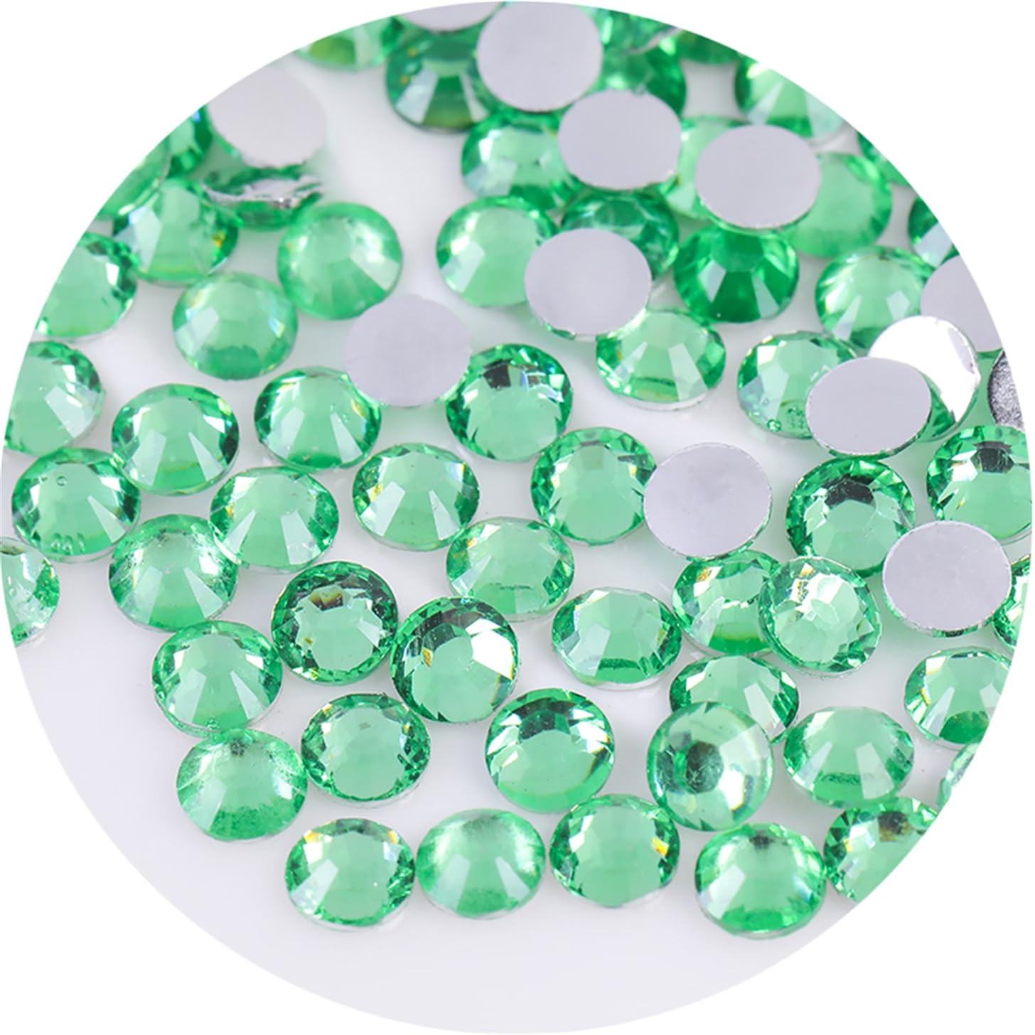 4500 Pcs SS6 2mm Flatback Rhinestones for Nails Art Crafts Glitter Round Gems Crystals DIY Clothes Shoes(Green)