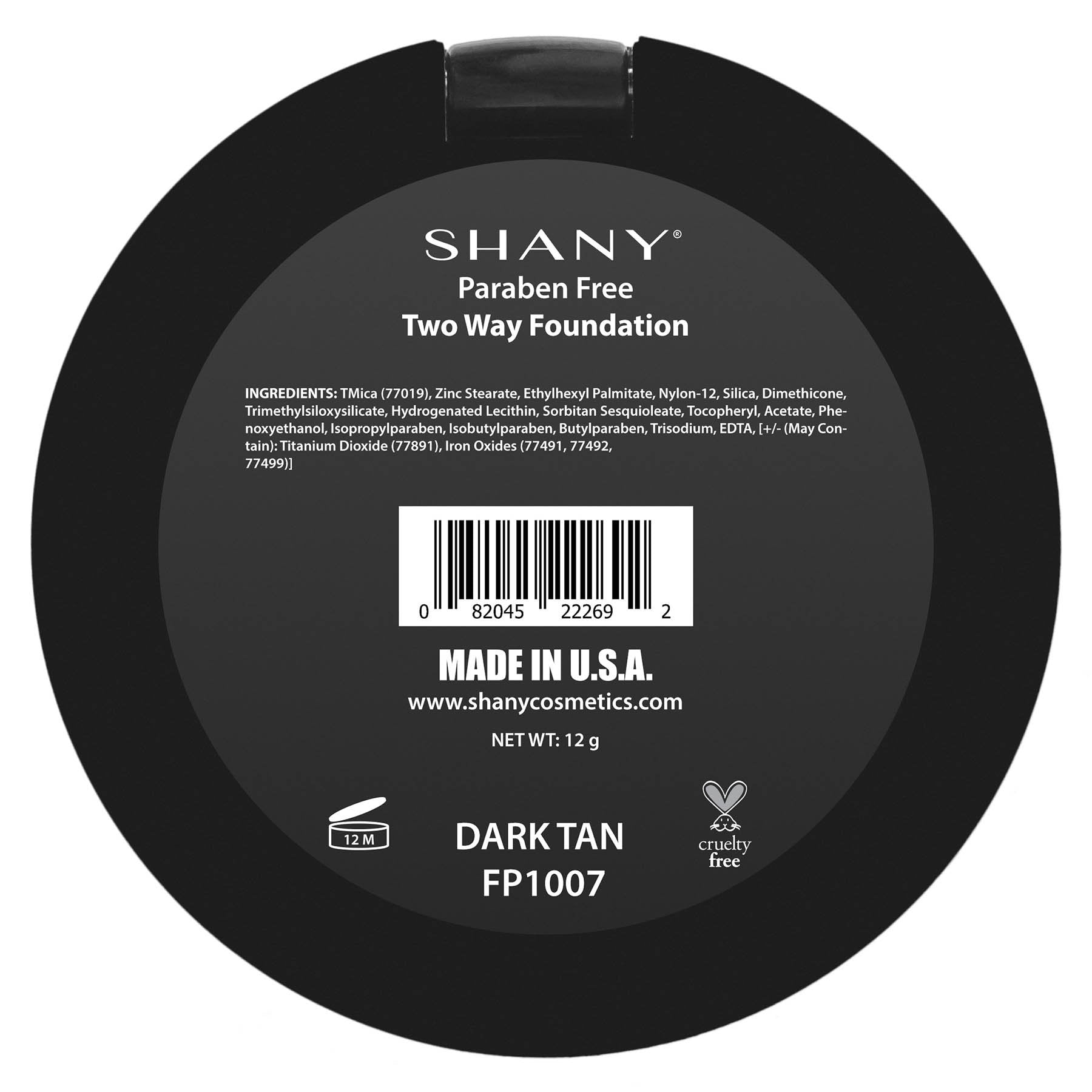 SHANY Two Way Foundation, Oil-Free, Talc-Free, Wet/Dry, 1 Count, TRUE BEIGE, Model FP1002