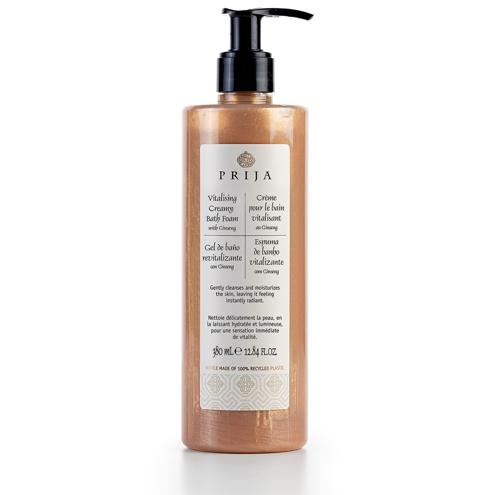 Prija Vitalizing Creamy Bath Foam With Ginseng (1284 Fl Oz) - Invigorating And Revitalizing - Vegan Friendly - Dermatologically