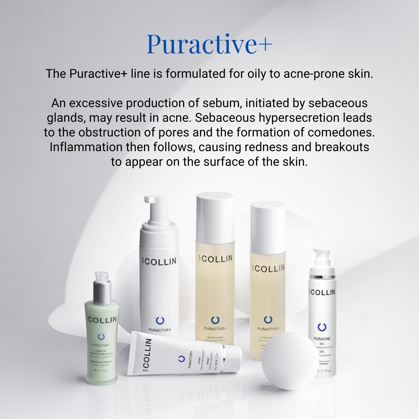 G.M. Collin Puractive+ Cream | Moisturizing Face Cream For Oily To Acne-Prone Skin | Mattifying Oil Control To Purify And Minimi