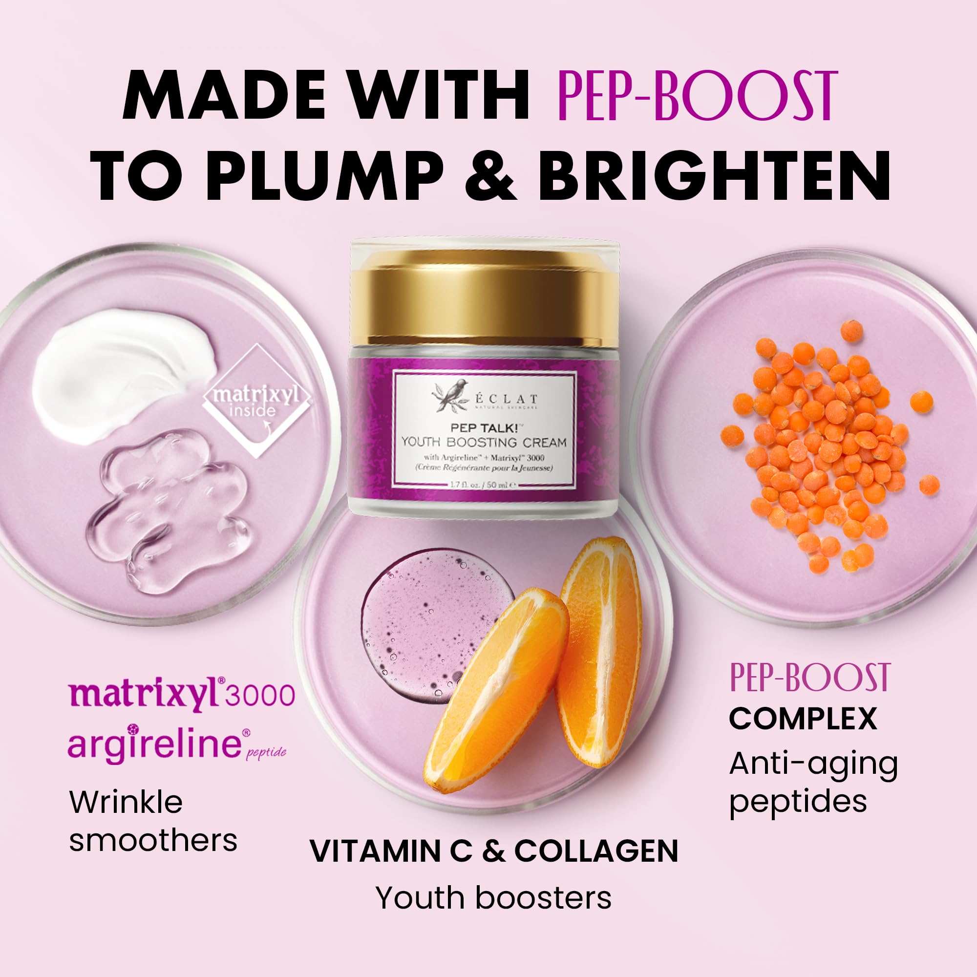 Collagen Anti Aging Face Cream with Patented Matrixyl-3000 & Argireline - 5x More Powerful w/ Pep-Boost Peptide Complex + 10 Ant