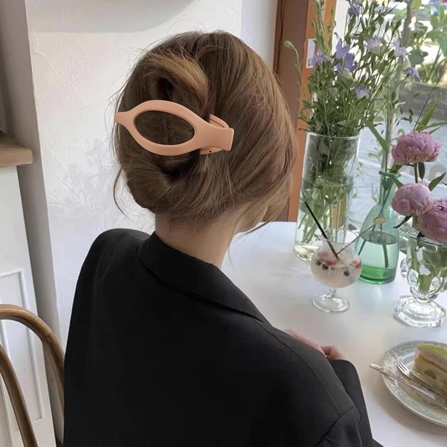 Atoden Flat Hair Clips For Women Lay Flat Hair Claw Clips For Thin Thick Hair 4Pcs French Concord Hair Clips Large Hair Clips Ma