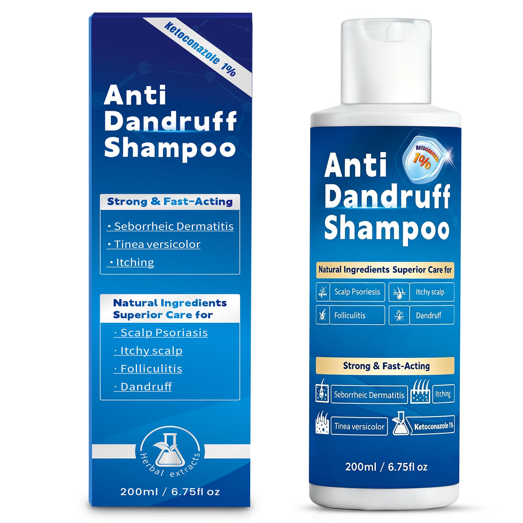 Ketoconazole Shampoo 1% Anti Dandruff Shampoo for Itchy Flaky Scalp