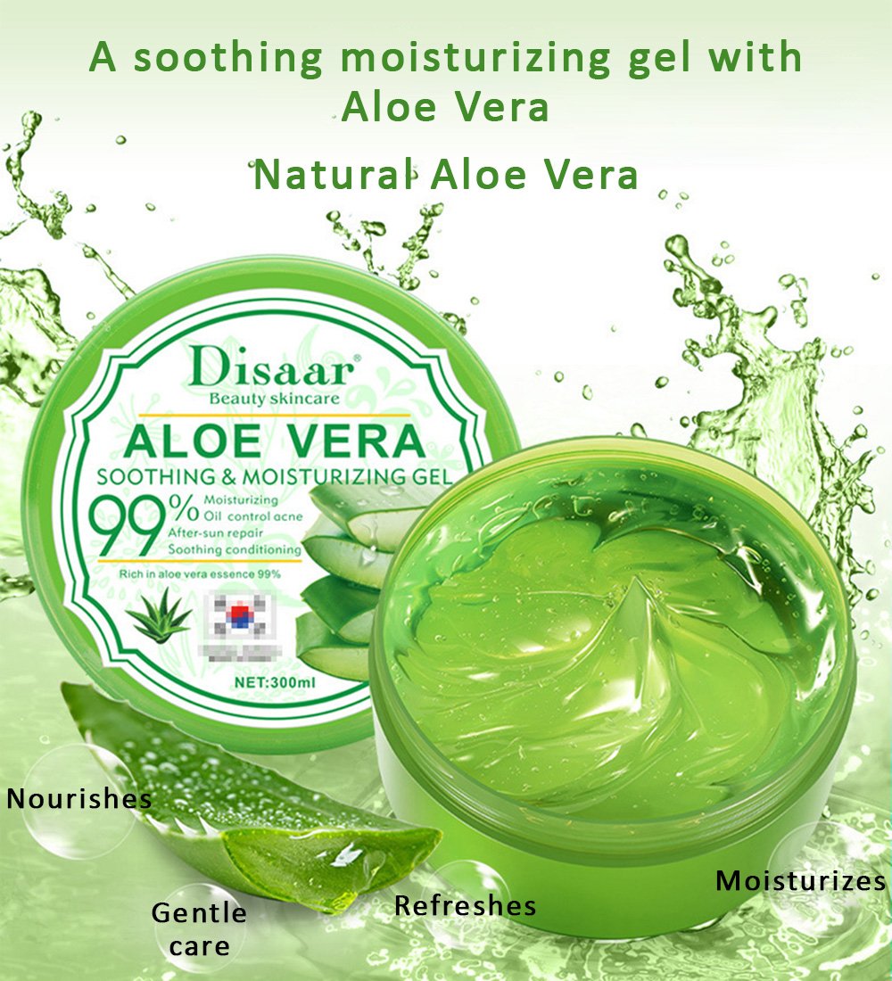 Disaar Beauty Aloe Vera Anti-Acne Gel Cream Mass Sleep-Free Wash Moisturizing Oil 300Ml