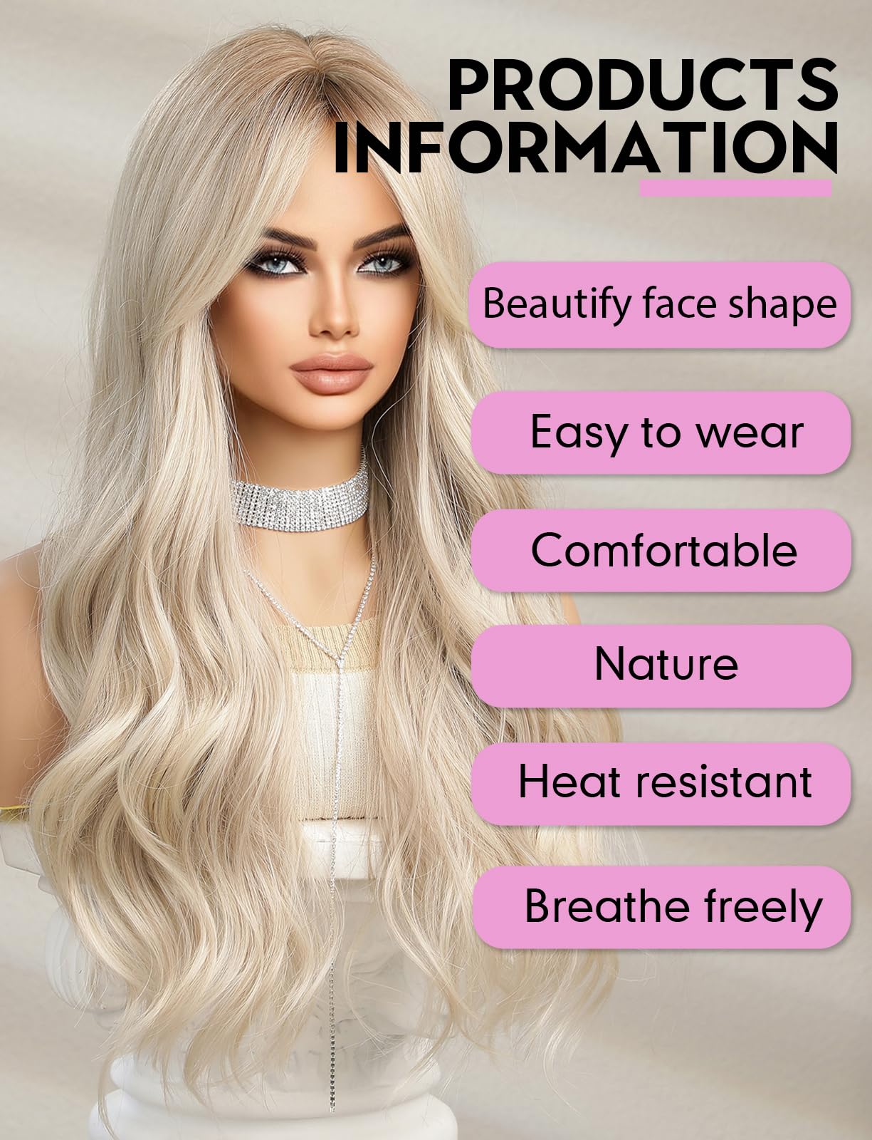 Haircube Long Wavy Wigs For Women,Synthetic Hair Wig For Daily