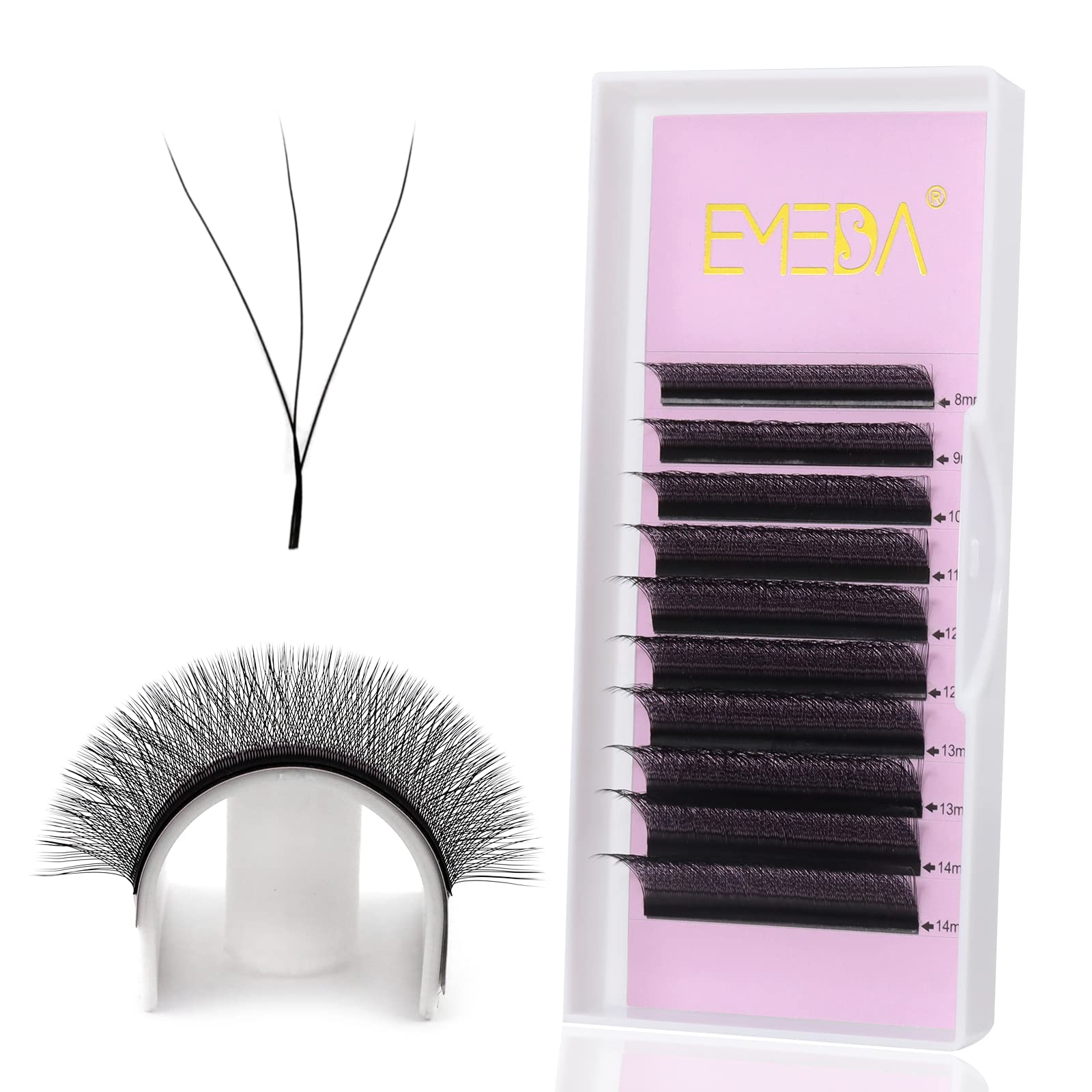 W Lash Extensions D Curl .07mm 11mm Mix Tray Premade Volume 3D Fans Eyelash Extension .07 Mix W Type Wispies Soft Eye Lashes Sup