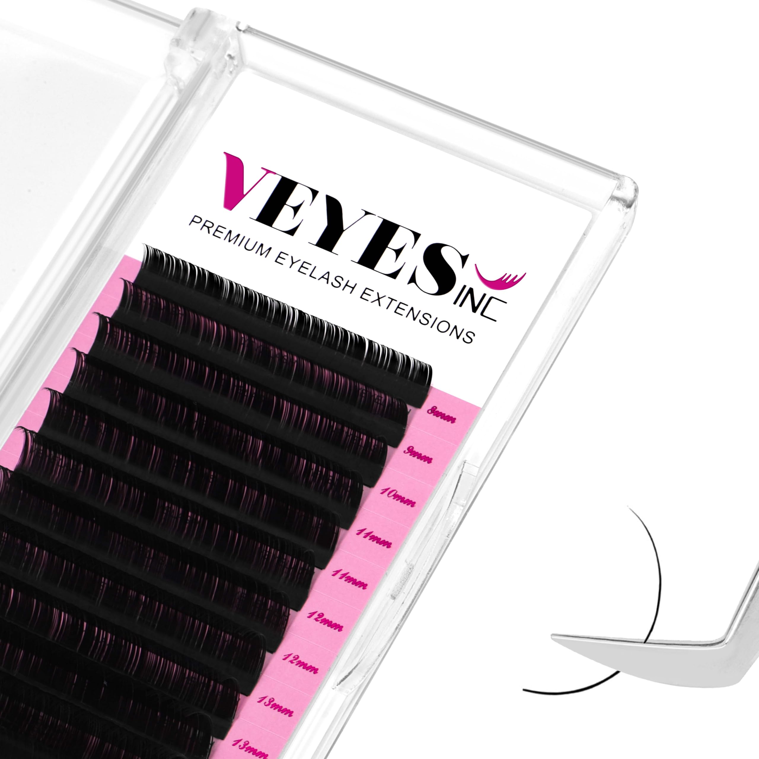 VEYES INC Classic Volume Lash Extensions 0.03-0.20 J/B/L/C/CC/D/DD Curl 5-25mm Mixed & Single Length Tray, Premium Silk Eyelashe
