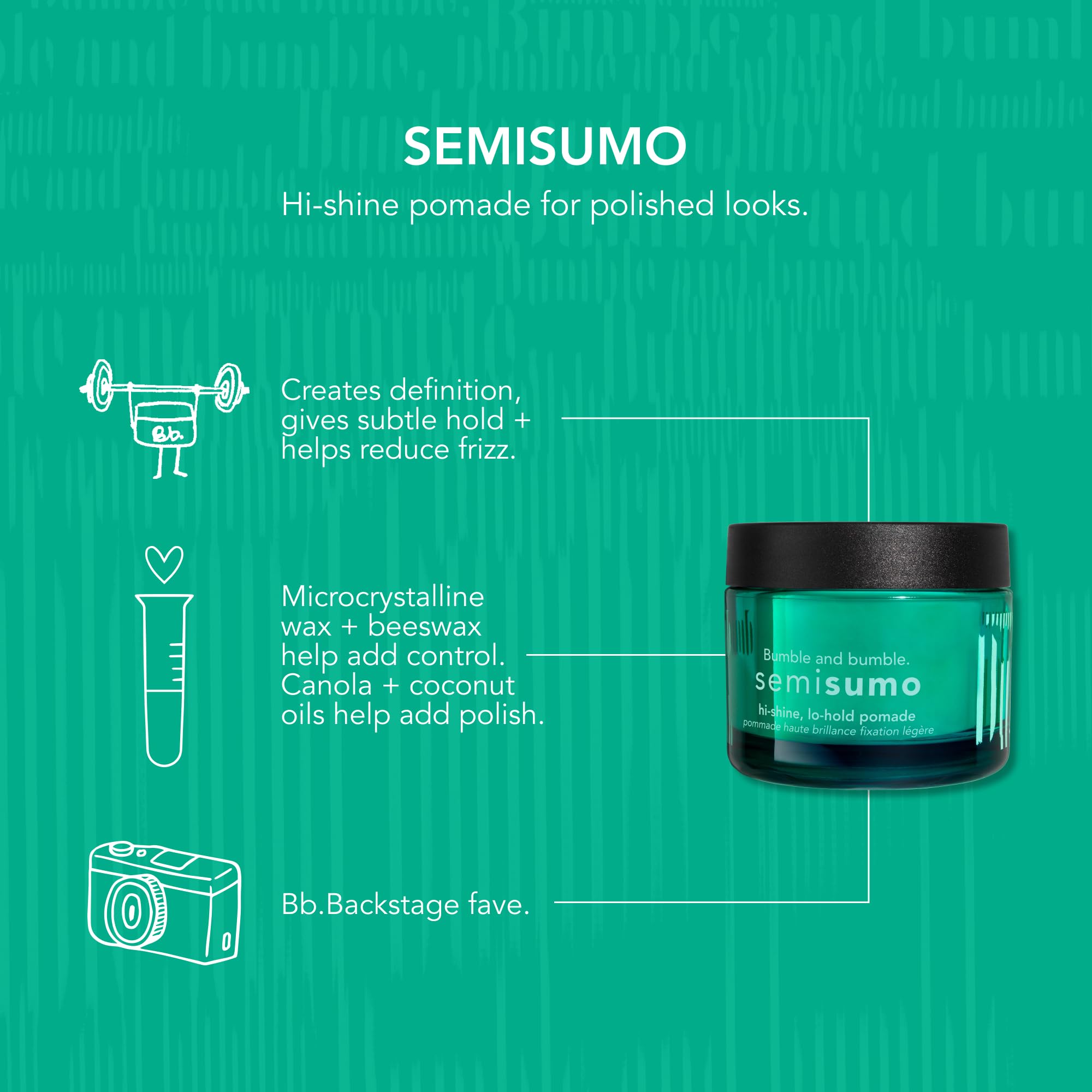 Bumble And Bumble. Semisumo Hi-Shine Pomade | Anti Frizz | Subtle Hold, Hi-Shine Finish | Curly, Wavy, Straight, 1.5 Ounce