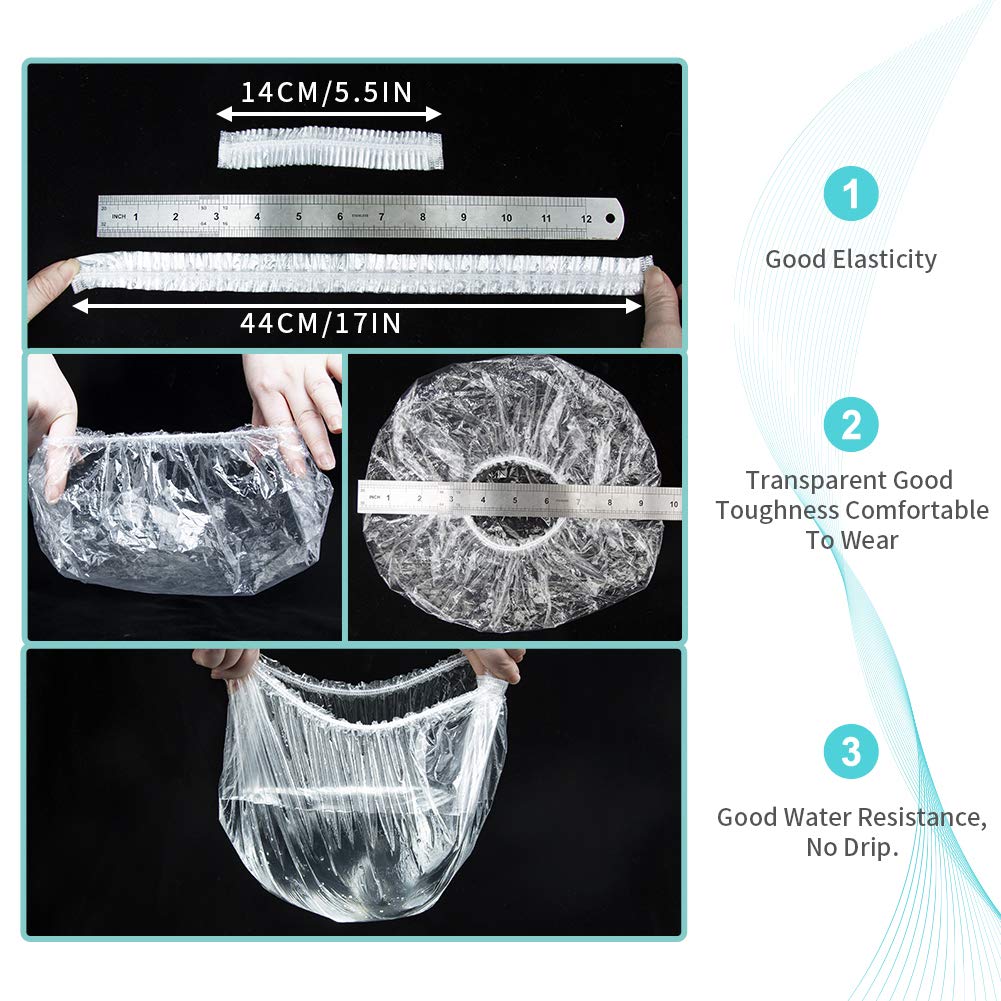 50Pcs Disposable Shower Caps, Plastic Clear Thickening And Thick Waterproof Caps For Hair Treatment, Spa, Hotel And Hair Solon,