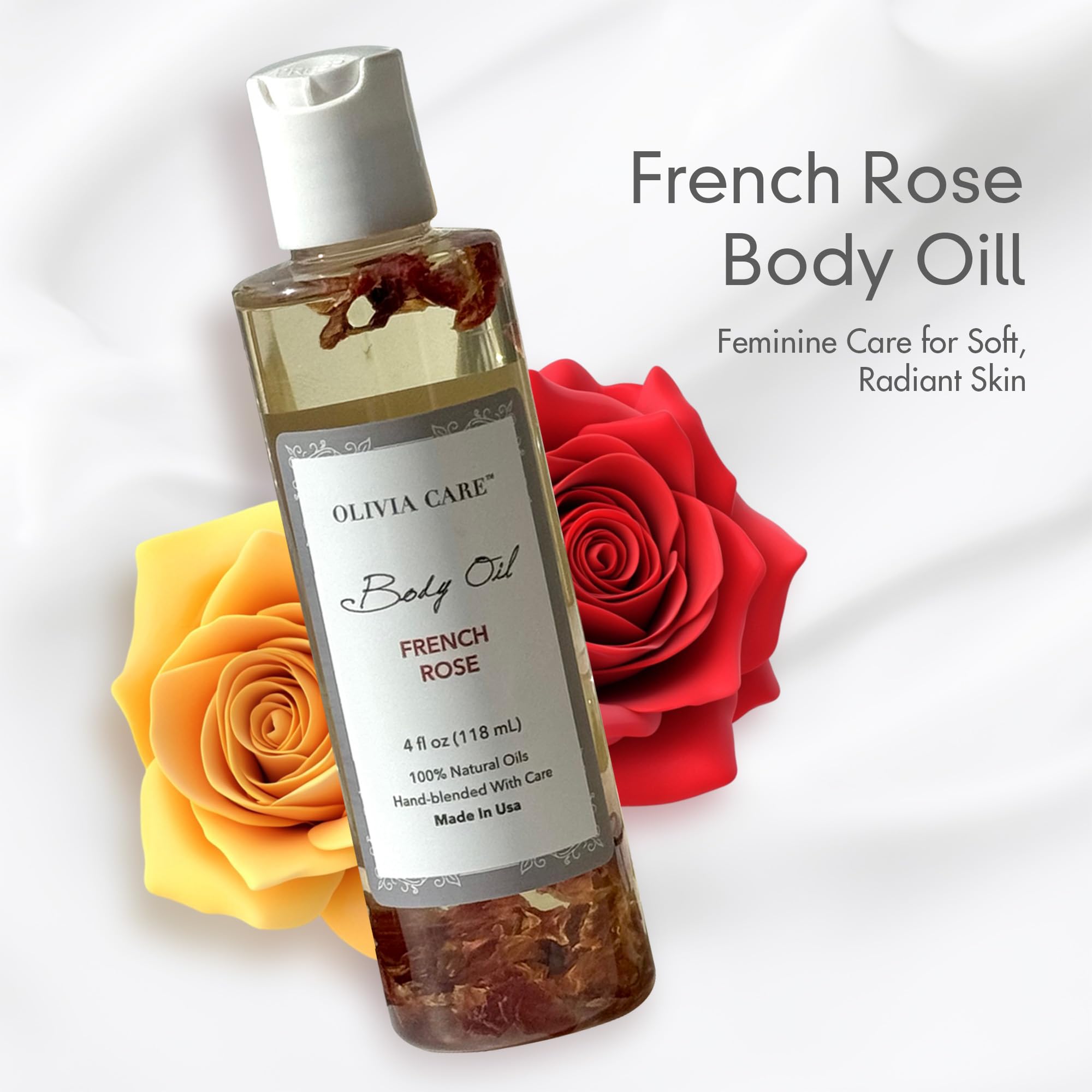 Olivia Care Body Oil - Natural Perfume Oil For Women | Hydrating & Moisturizing After Bath Oil - Infused With Vitamin E, K & Ome