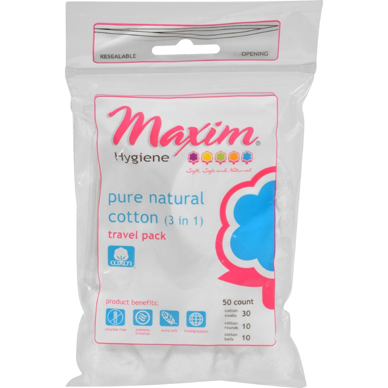 MAXIM HYGIENE PRODUCTS 3 IN 1 CTN BLLS,RNDS,SWBS, 50 CT