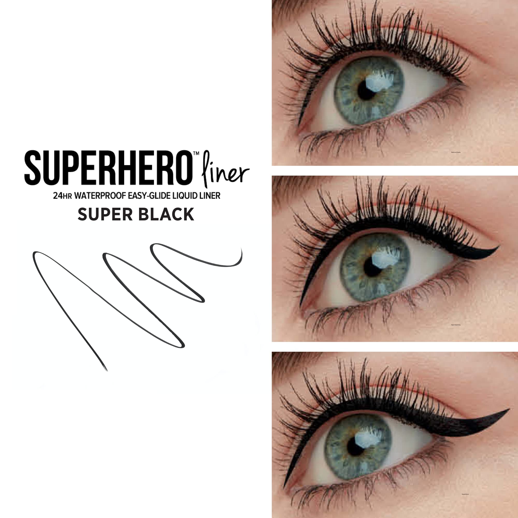 It Cosmetics Superhero Liquid Eyeliner Pen, Black - 24-Hour Waterproof Formula Wont Smudge Or Fade - With Peptides, Collagen, Bi