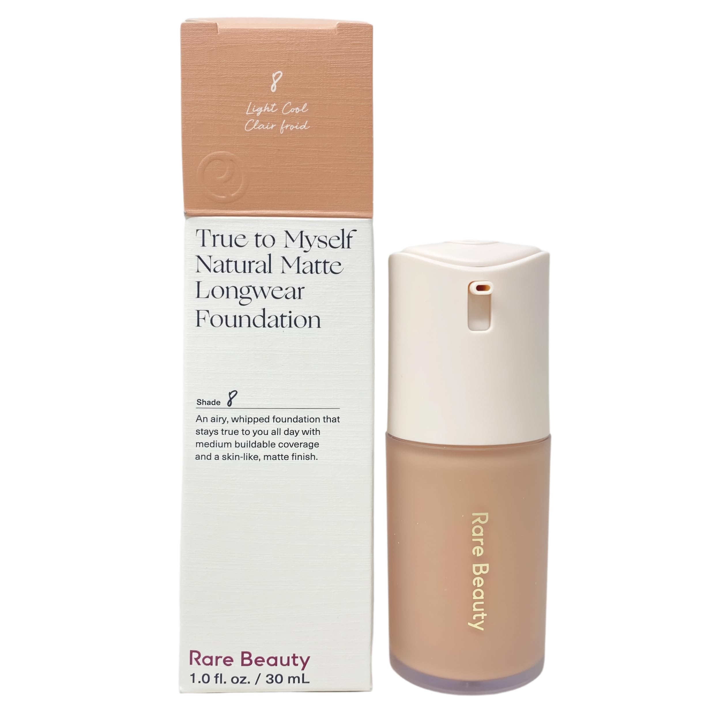 Rare Beauty True to Myself Natural Matte Longwear Foundation  8 Light Cool (1 fl oz / 30 mL)