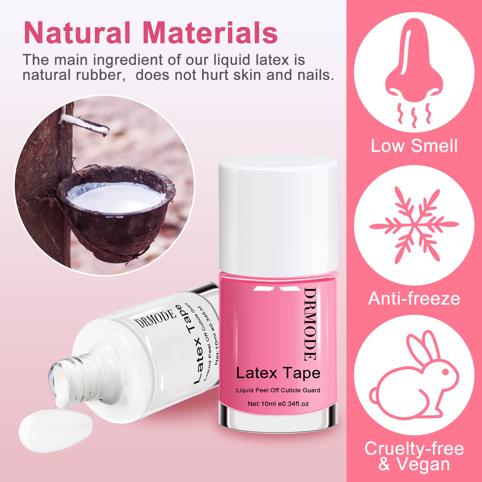 Liquid Latex For Nails, Drmode Nail Latex Tape Peel Off Fast Drying Nail Polish Barrier, Nail Cuticle Guard Protector For Finger