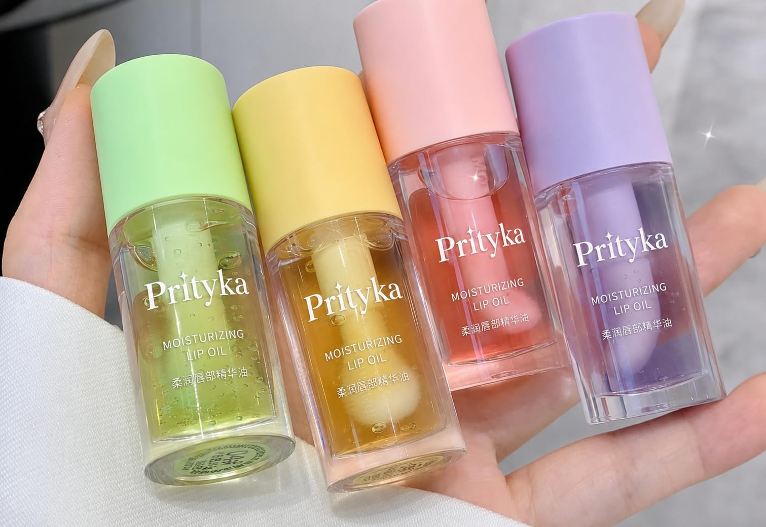Prityka Viral Korean Long Lasting Kawaii Lip Oil Lip Gloss High Glossy Moisturising Fruity Lip Balm Creamy All Types Skin Types 