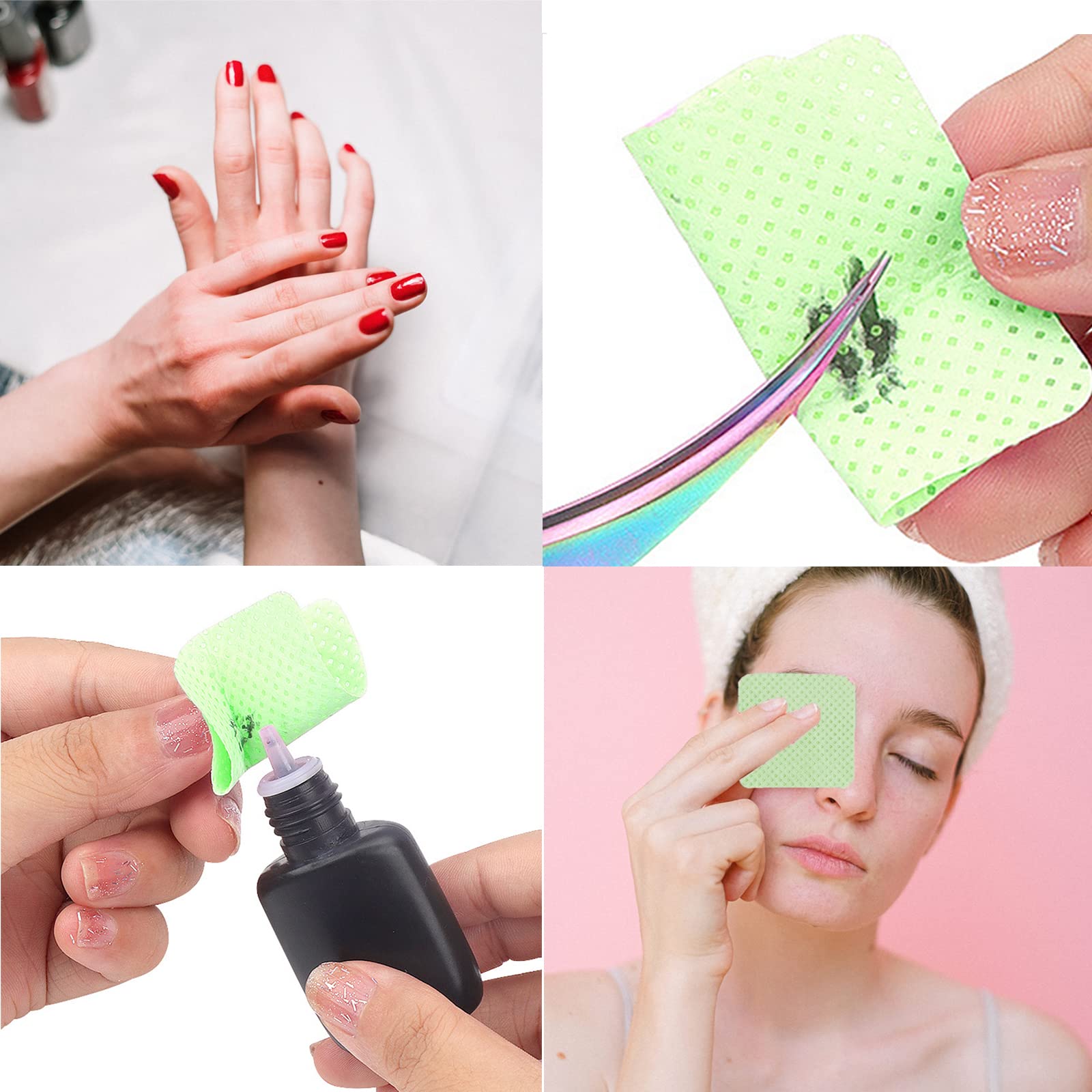 1200Pcs Lint Free Nail Wipes Lint Free Wipes, Glue Wipes For Eyelash Extension, Glue Cleaning Wipe Lint Free Non Lint Nail Wipes