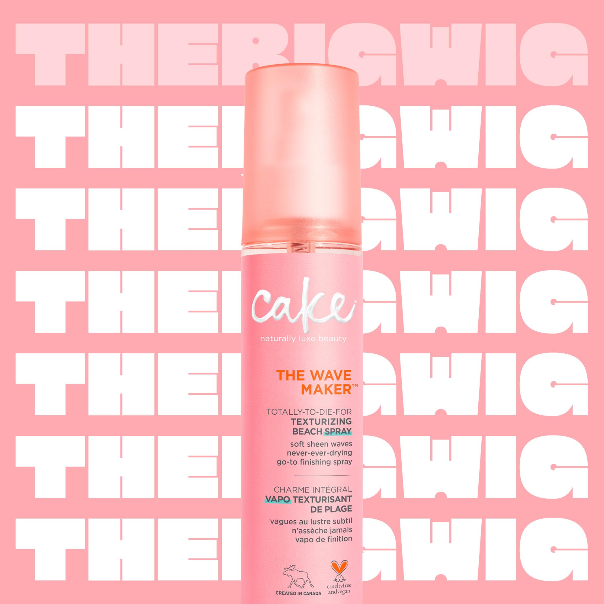 Cake Beauty The Wave Maker Texturizing Beach Spray, 4 Ounce - Pink, Model C610, Perfect for Effortless Beachy Waves