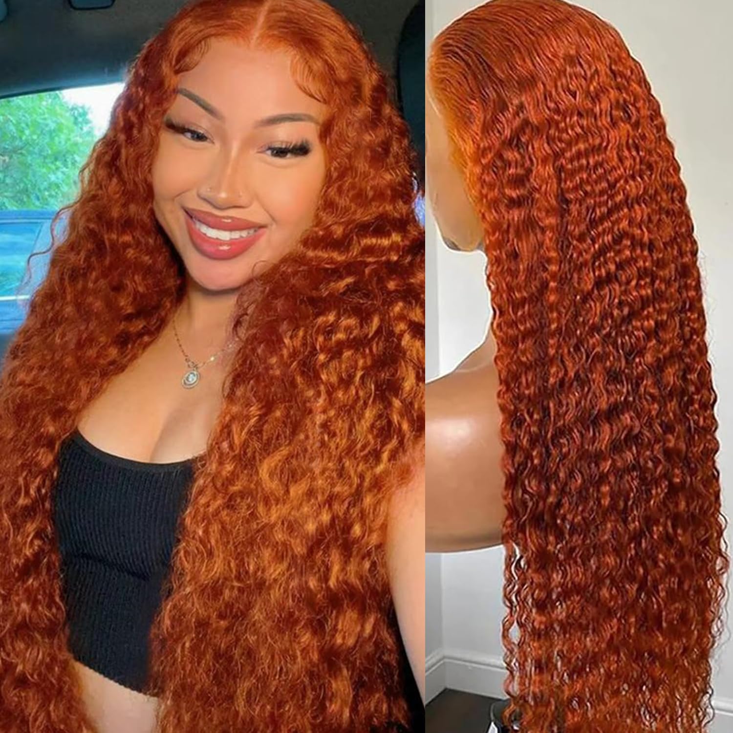 Ginger Wig Human Hair 13x6 Ginger Orange Deep Wave Lace Front Wigs Human Hair Ginger Lace Front Wigs Human Hair Pre Plucked 180%