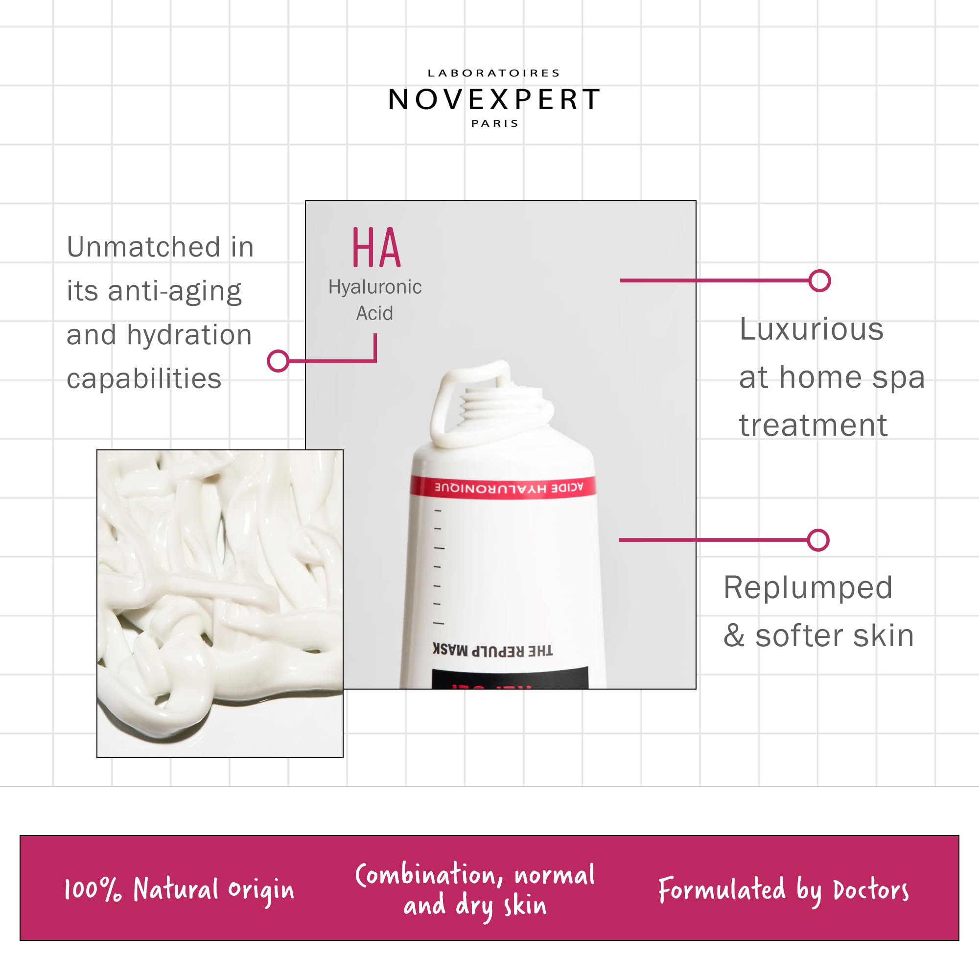Novexpert The Repulp Mask - Moisturizes And Restores Skin Comfort - Skin Feels Soft And Plump - Ideal For Active Lifestyle - Hyp