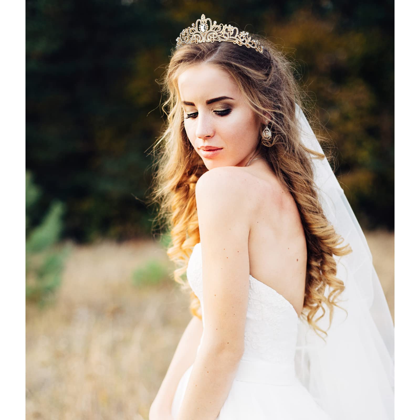 CIEHER Gold Tiara Crowns for Women Girls Princess Crown Tiaras for Women Tiaras for Girls Bridal Wedding Prom Quinceanera Birthd