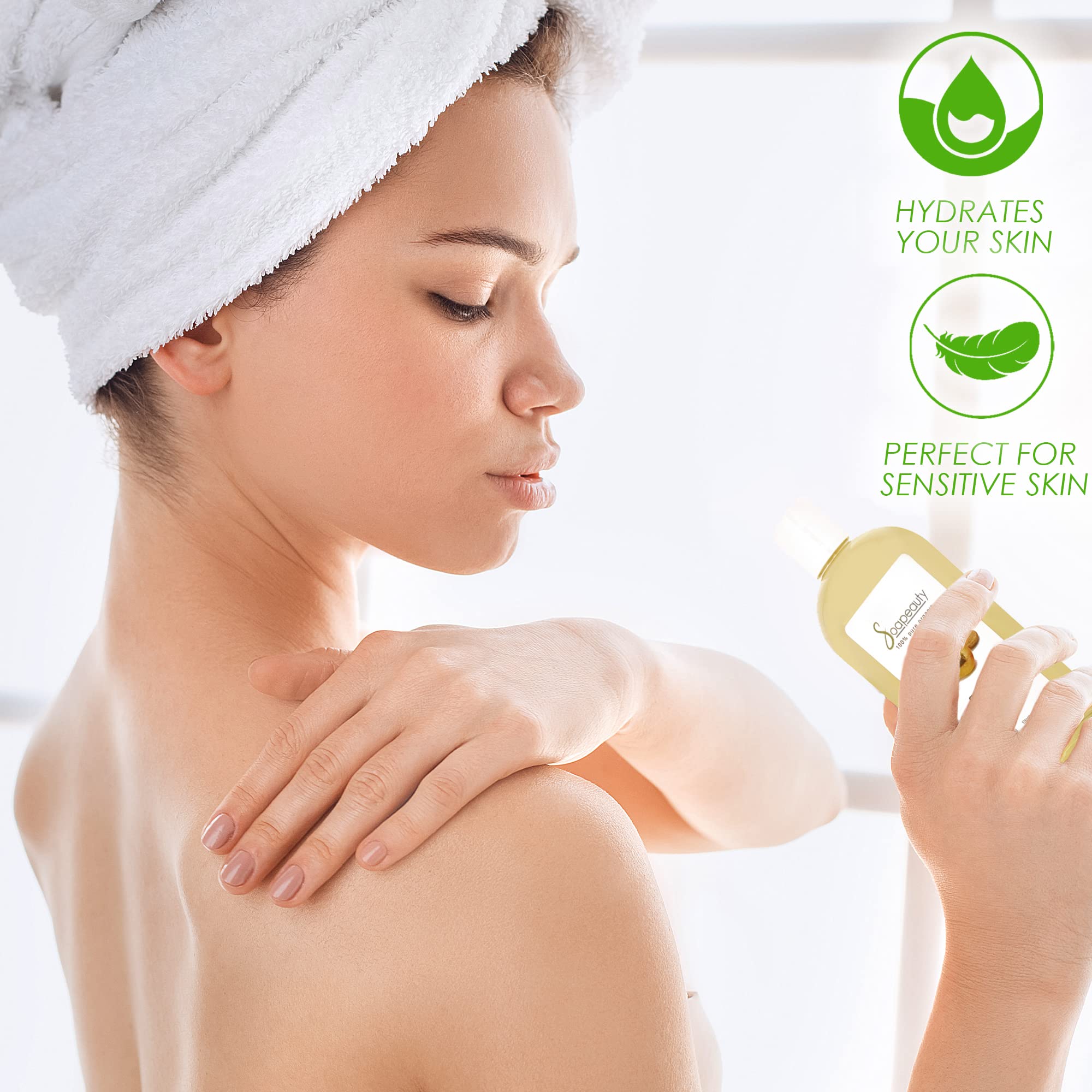 Soapeauty Apricot Kernel Oil Cold Pressed 100% Pure Natural Apricot Oil For Skin, Face, Hair Carrier For Essential Oils, Massage