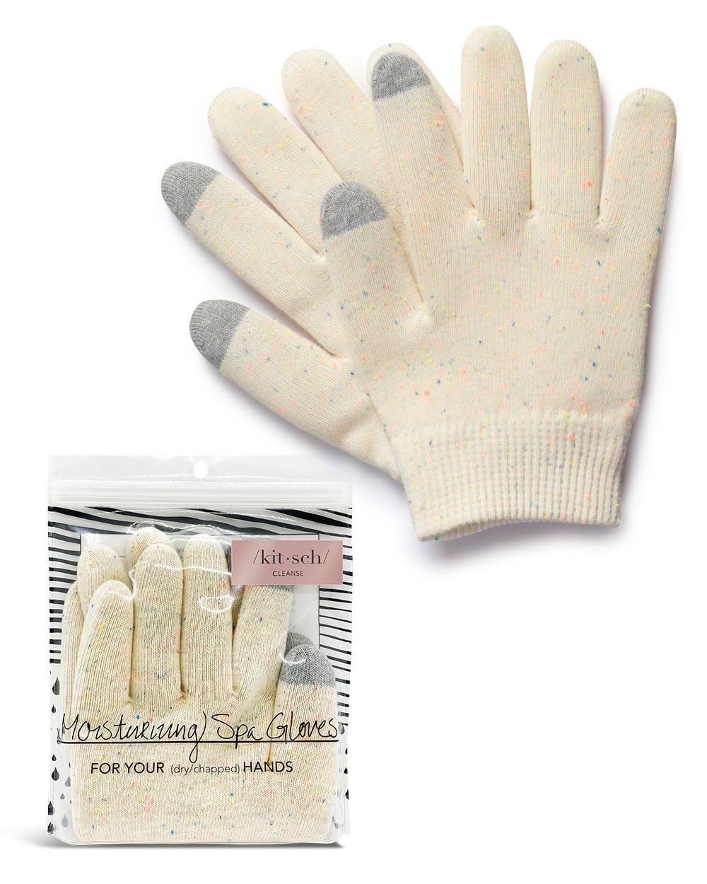 Kitsch Cotton Moisturizing Gloves For Dry Hands - Reusable Overnight Hand Moisturizing Gloves  Touchscreen Lotion Gloves & Eczem